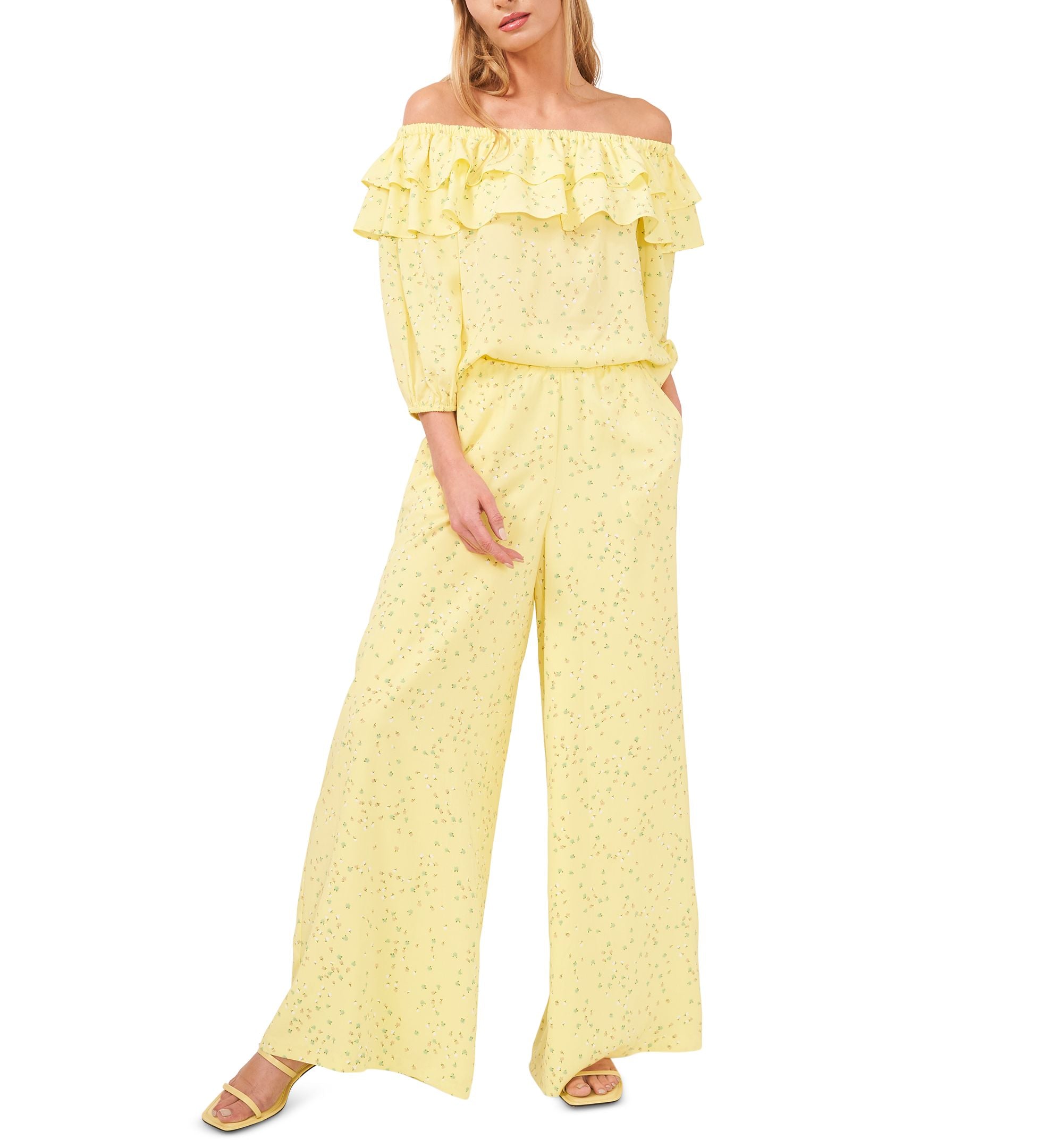 Riley Rae Floral Print Flowy Pants