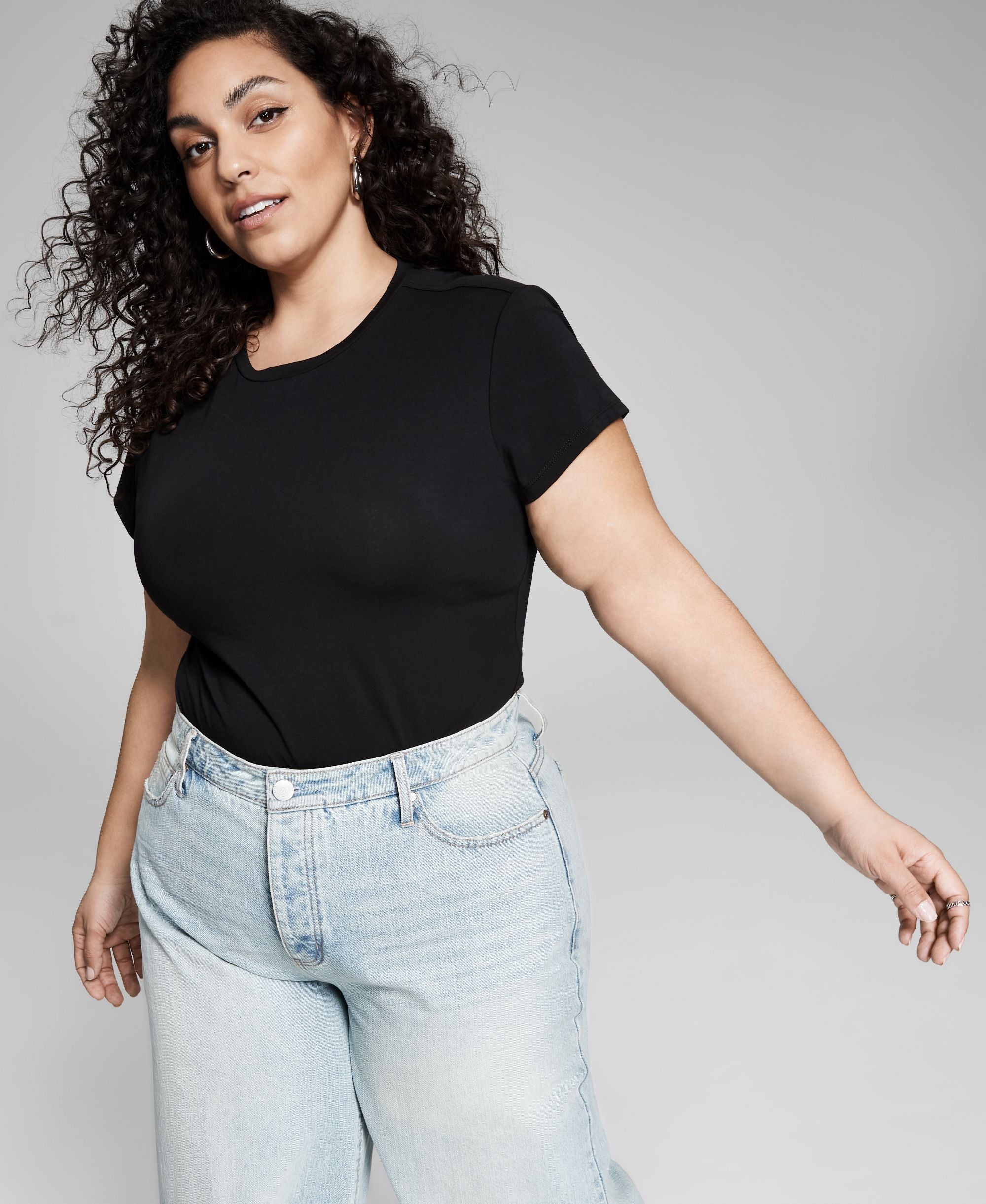Now This Trendy Plus Size T-Shirt Bodysuit