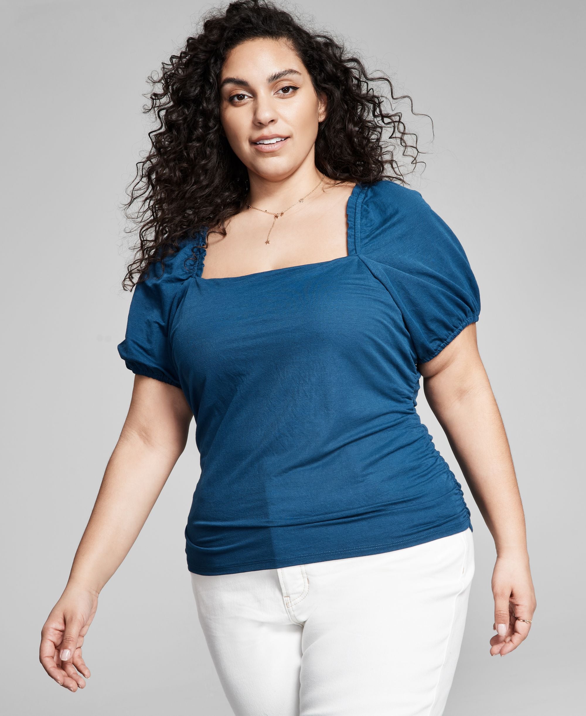 Now This Trendy Plus Size Puff Sleeve Top