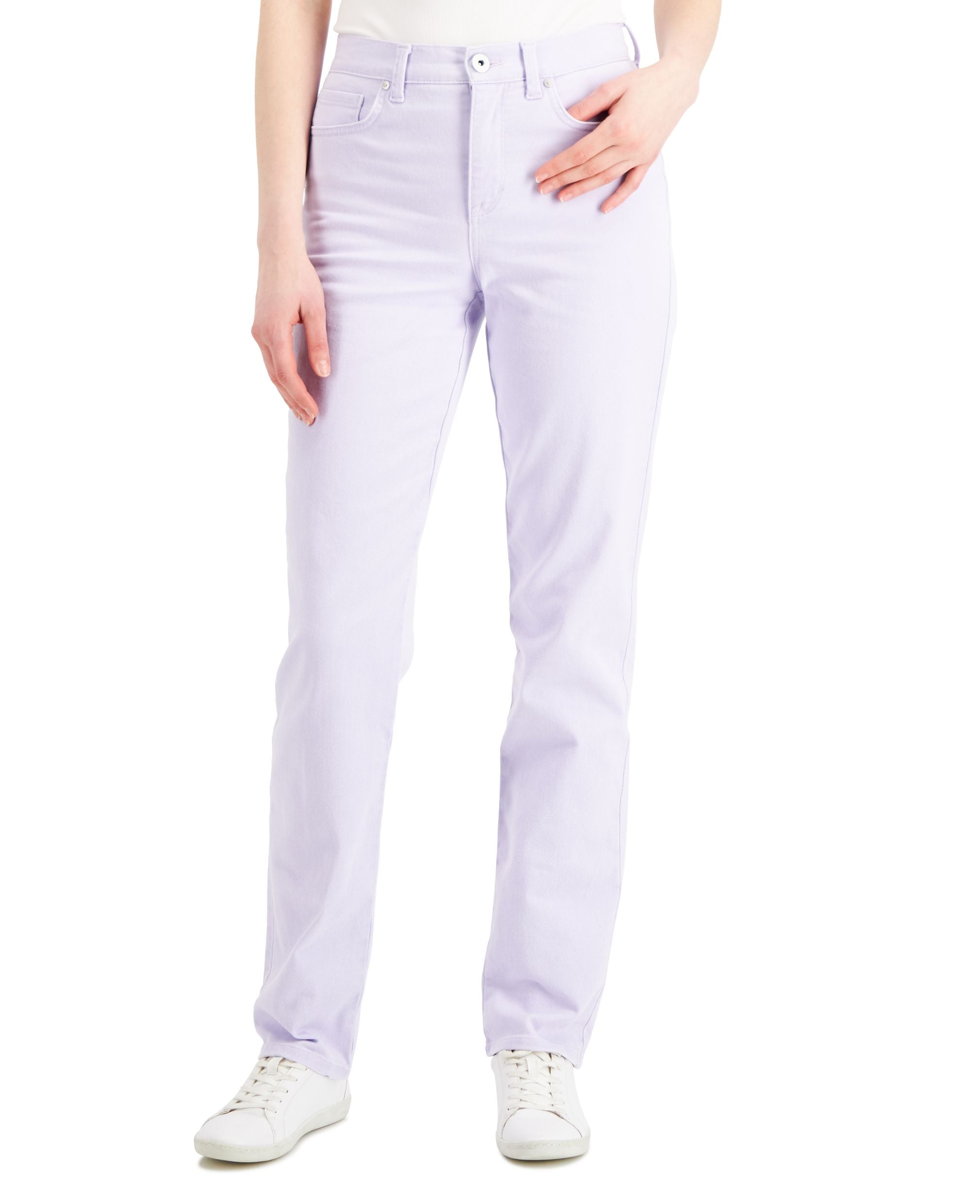 Style & Co Petite High Rise Natural Straight Leg Jeans