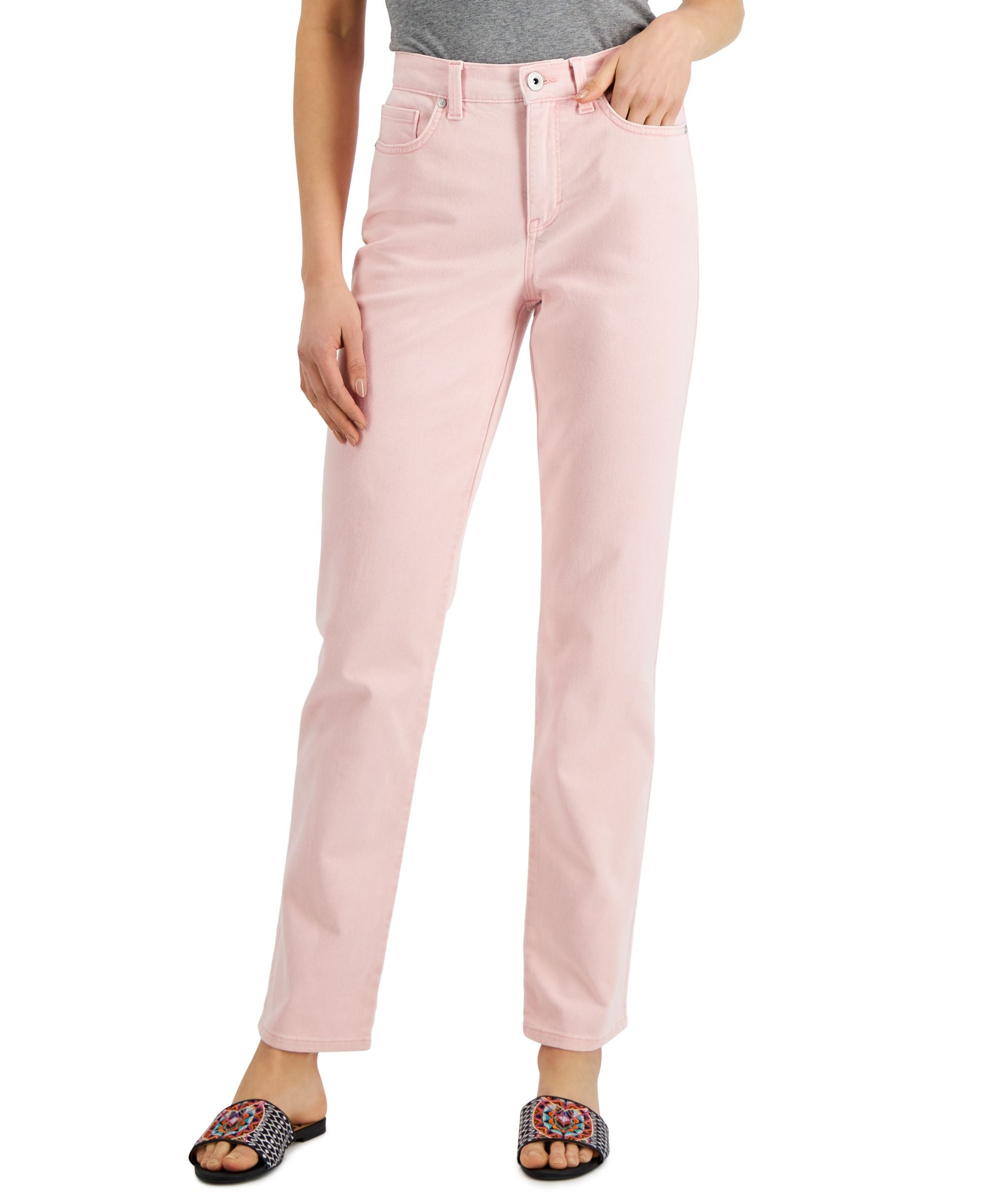 Petite High Rise Natural Straight-Leg Jeans