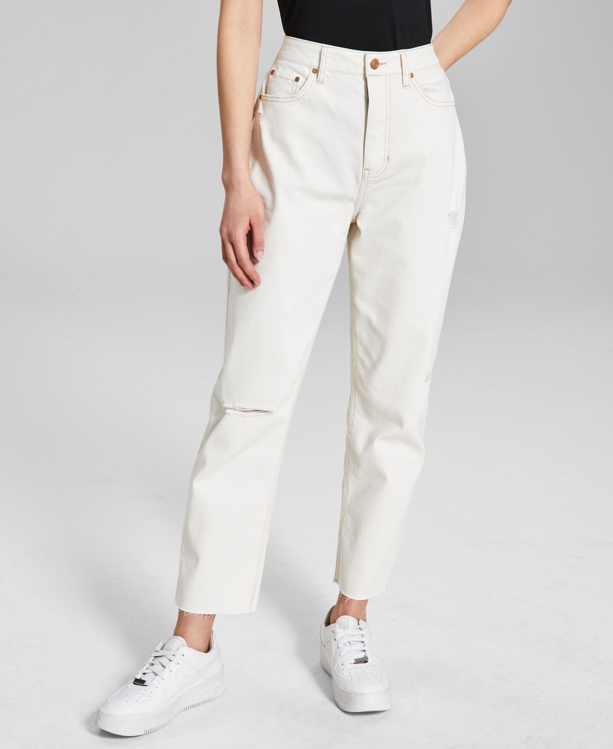 Now This Womens Ripped Mom Jeans