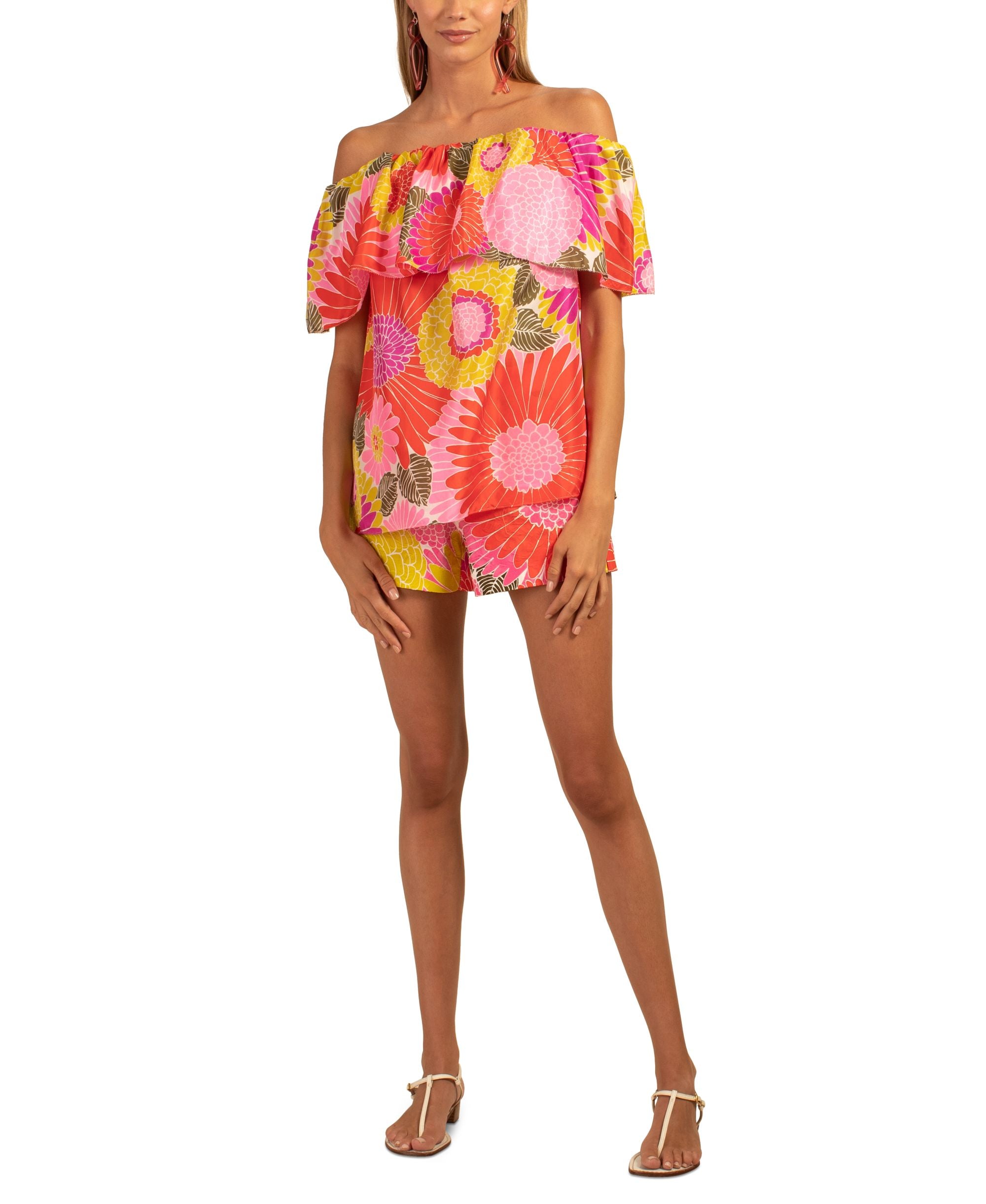 Trina Turk Agua Caliente Printed Silk Top