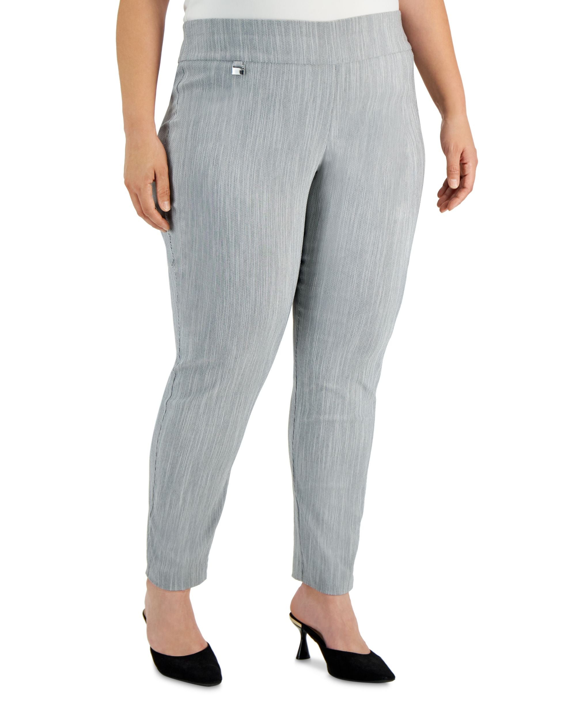 Alfani Plus Size Jacquard Pull On Pants
