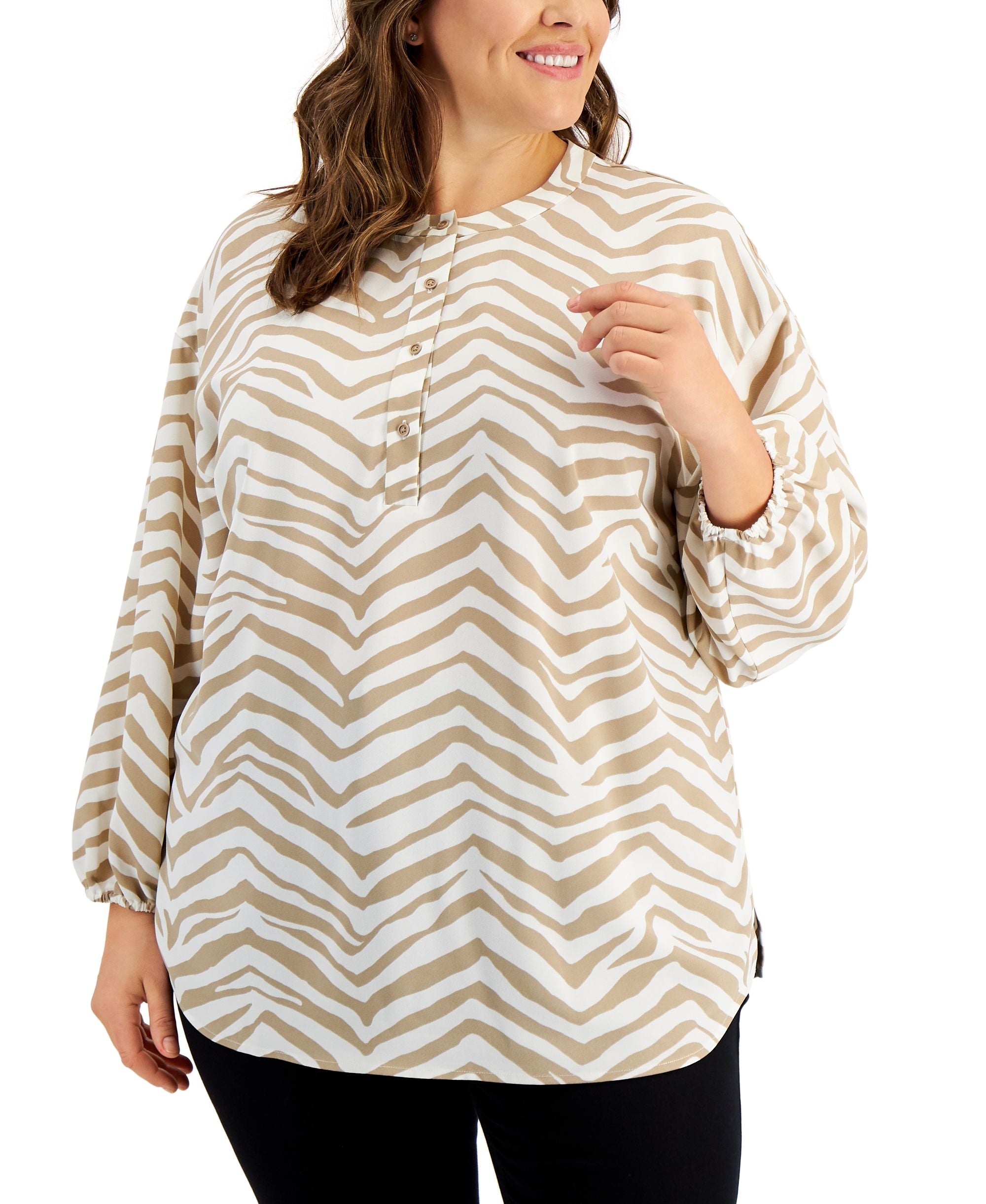 Alfani Plus Size Printed Tunic Top