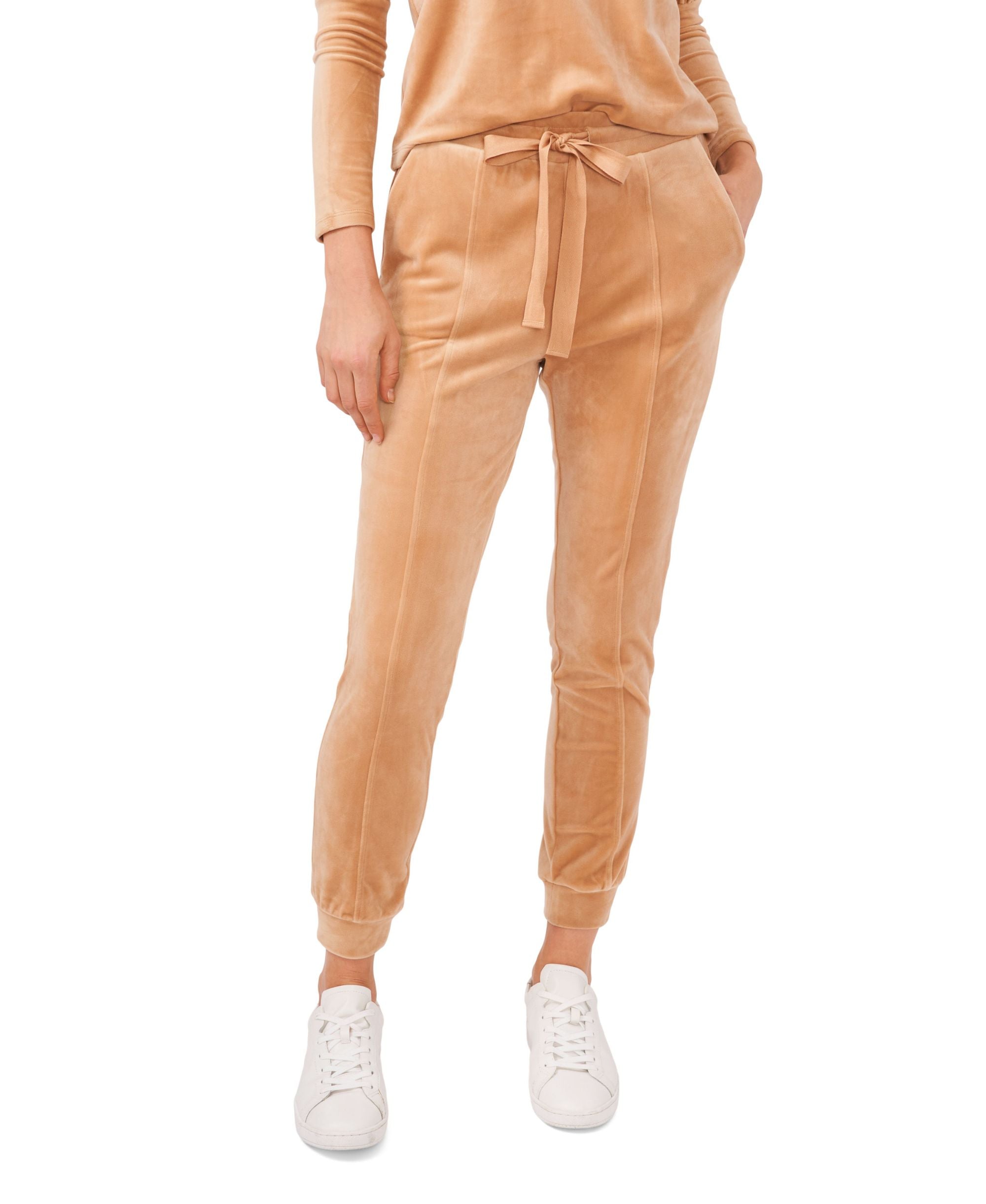 Women's Velour Drawstring Waist Pull on Pants