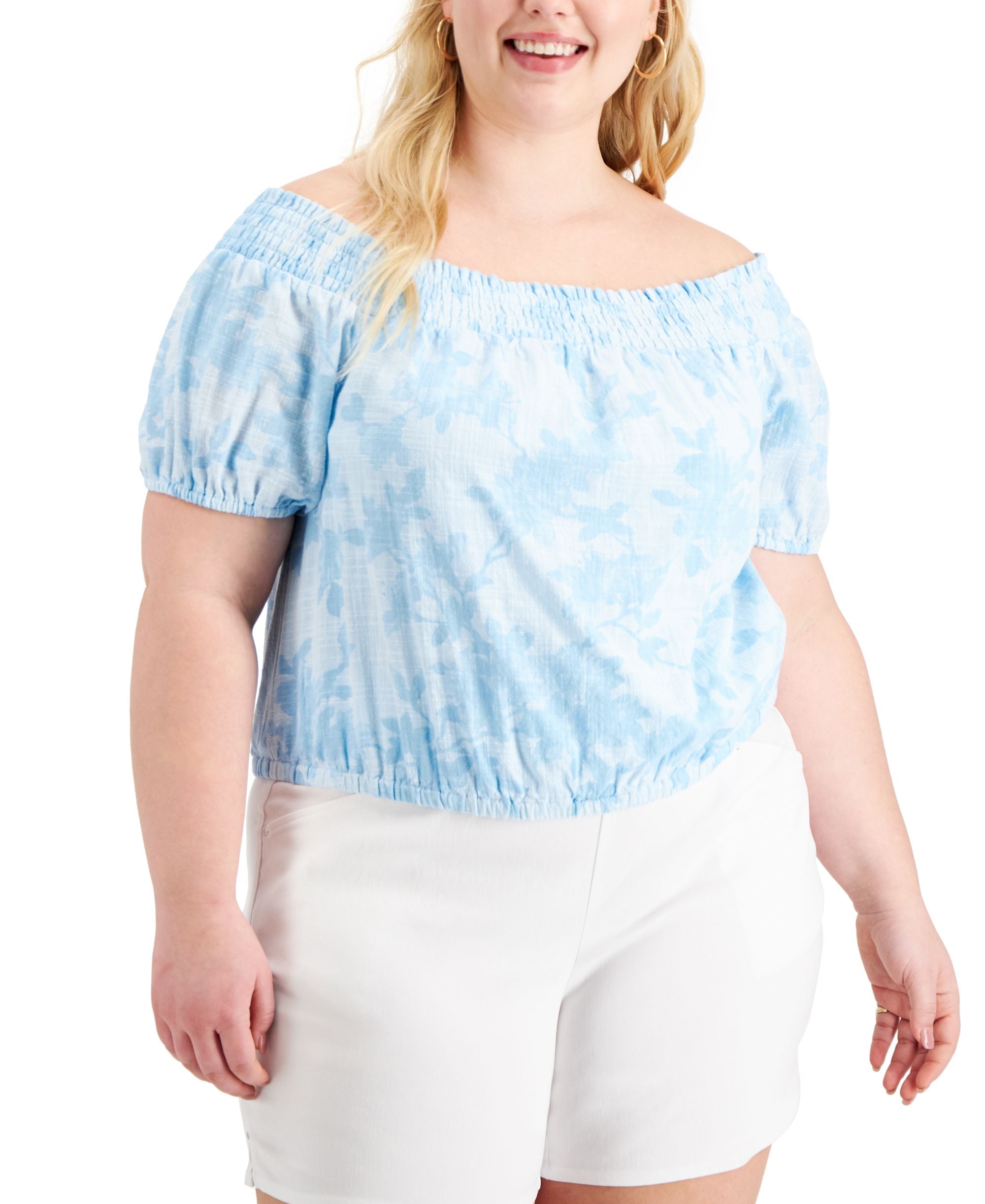 INC International Concepts Plus Size Jolene Off The Shoulder Top