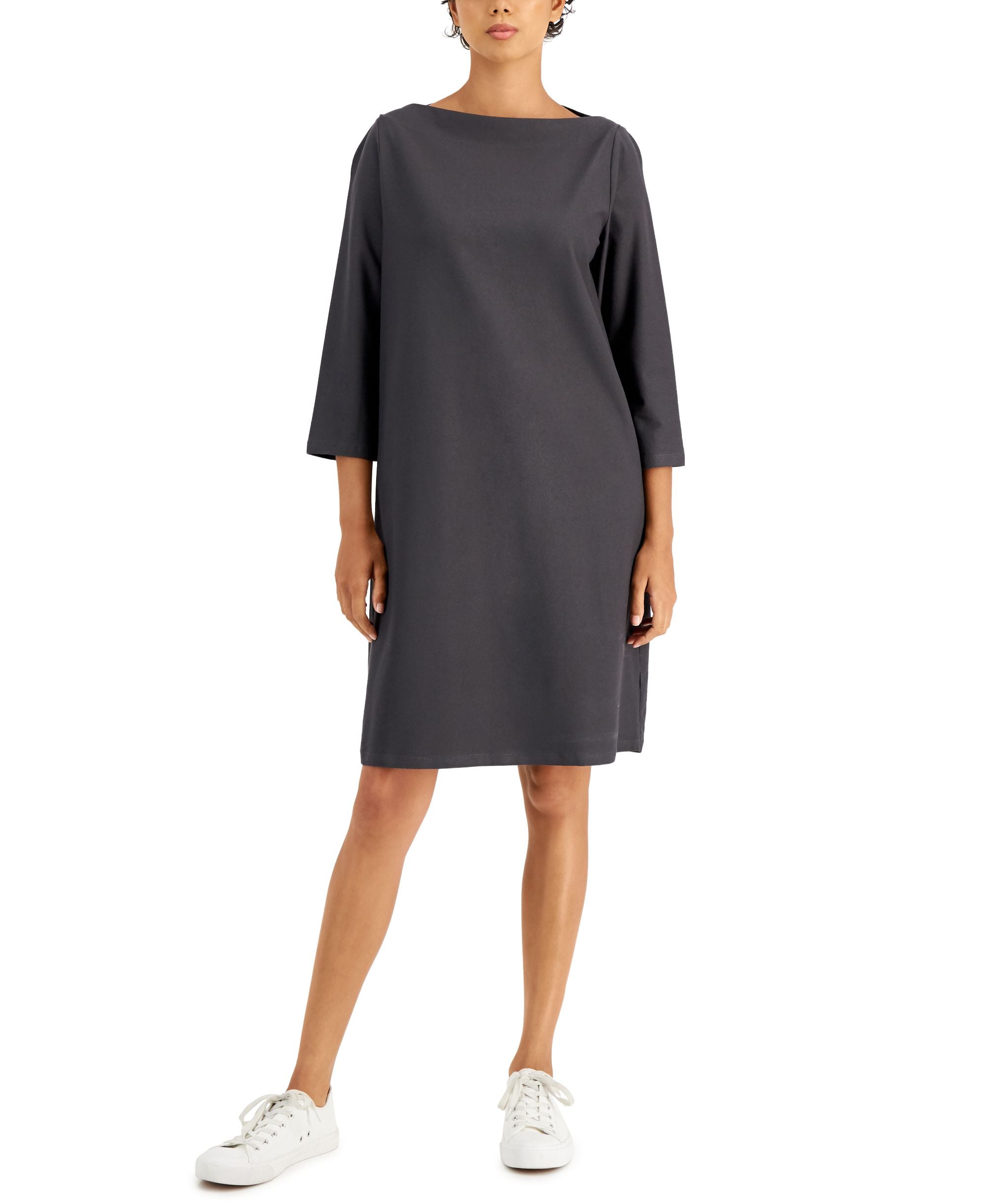 Eileen Fisher Bateau Neck Shift Dress
