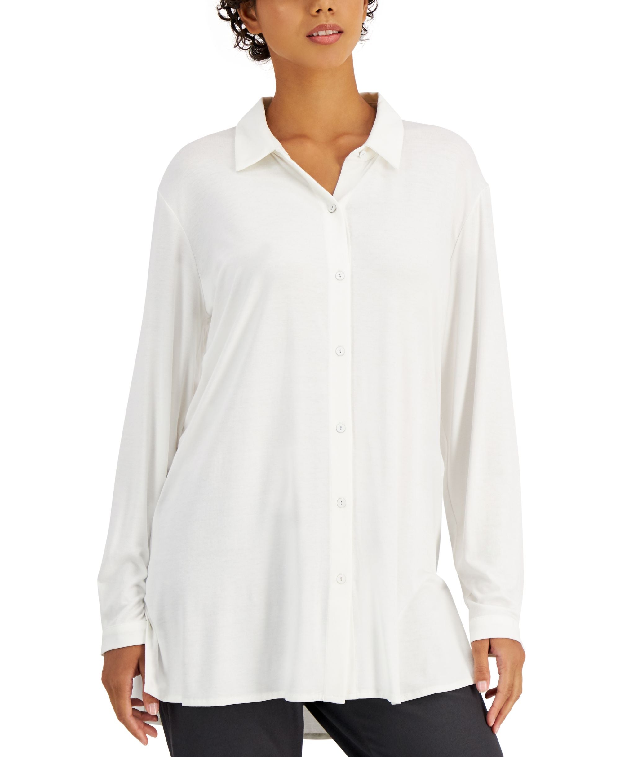 Eileen Fisher Button-Down Tunic Shirt