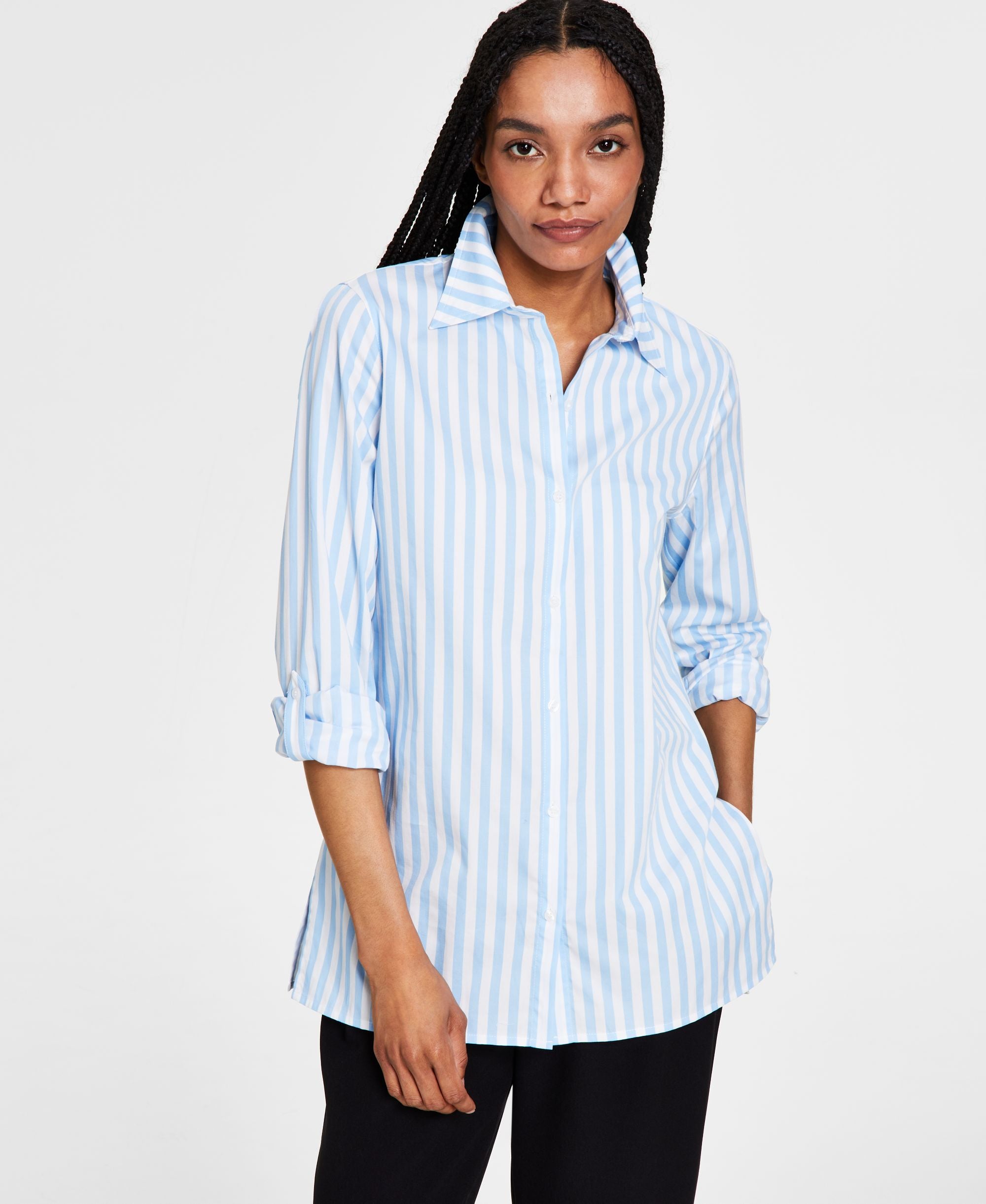 Bar III Womens Oversized Shirt