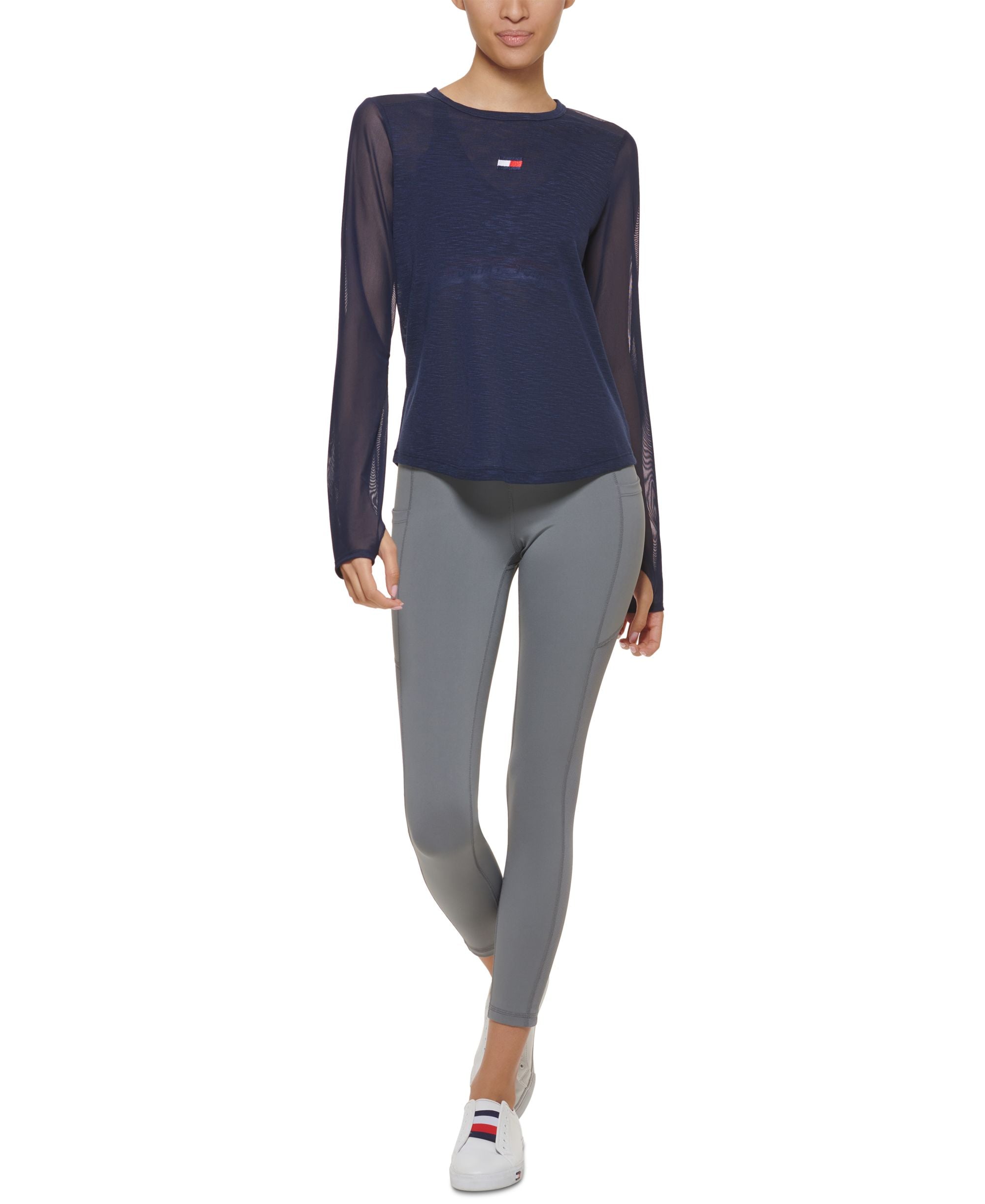 Tommy Hilfiger Sport Back-Cutout Thumbhole Top