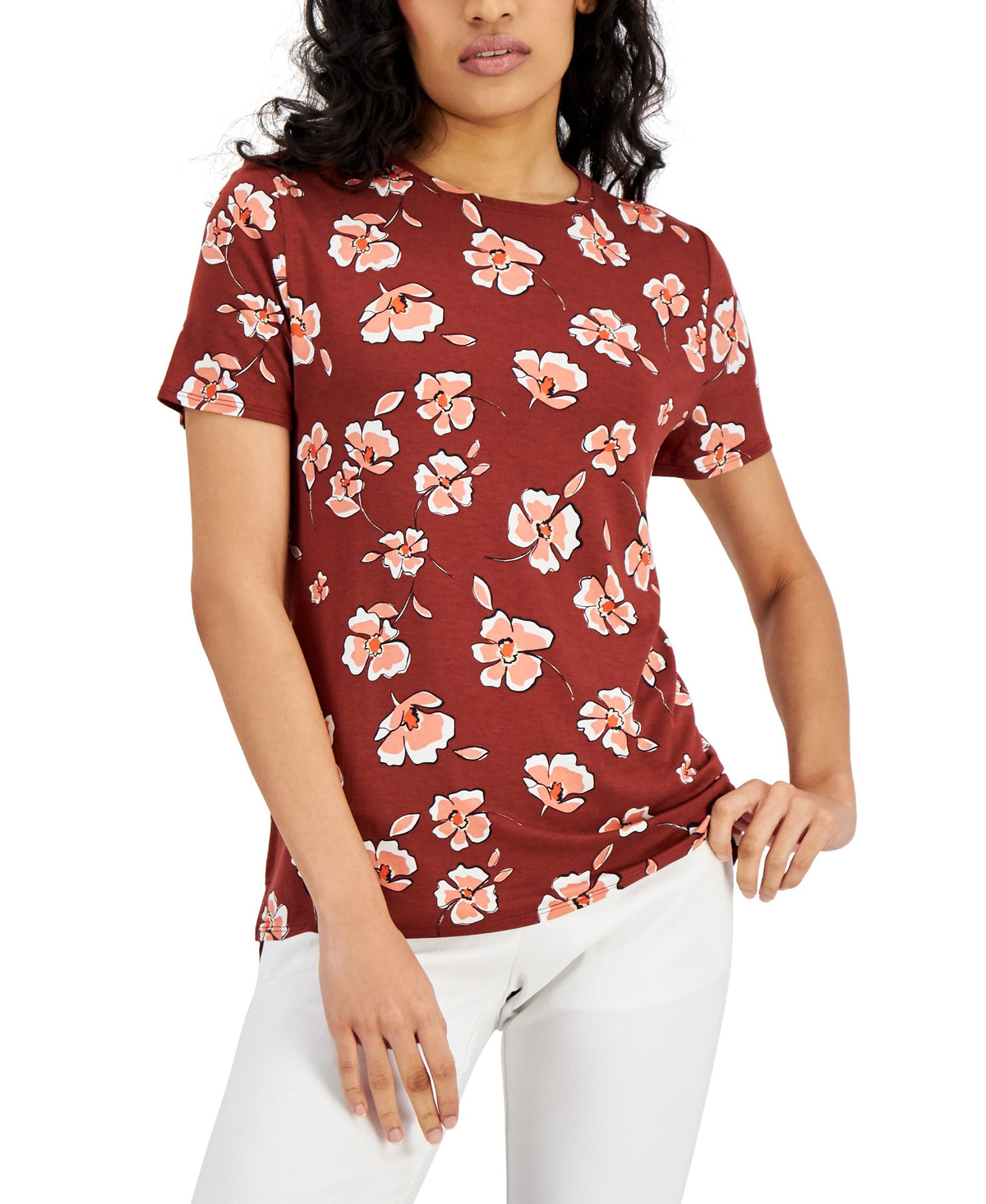Alfani Petite Floral Print T-Shirt
