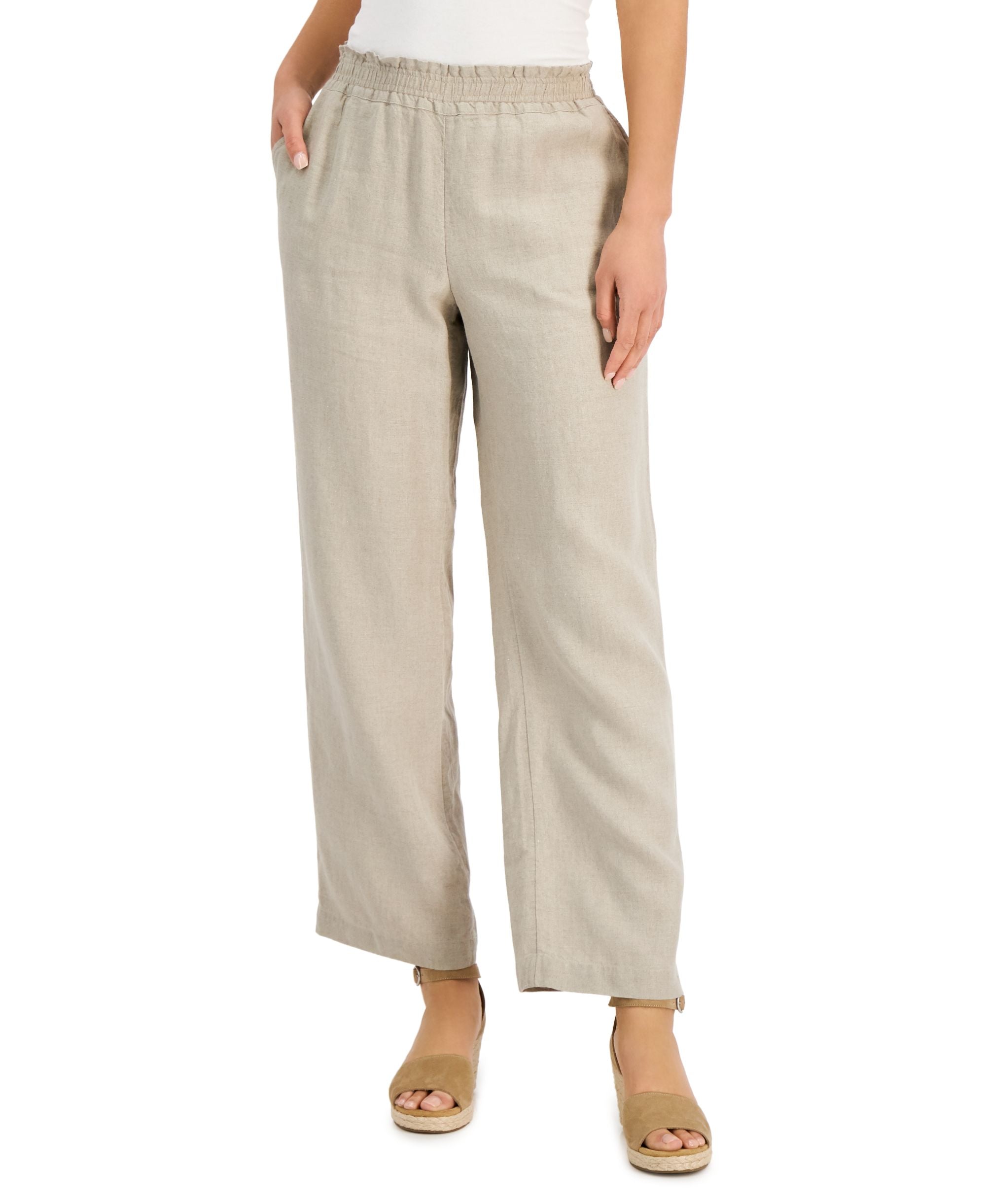 Charter Club Linen Pull-On Pants