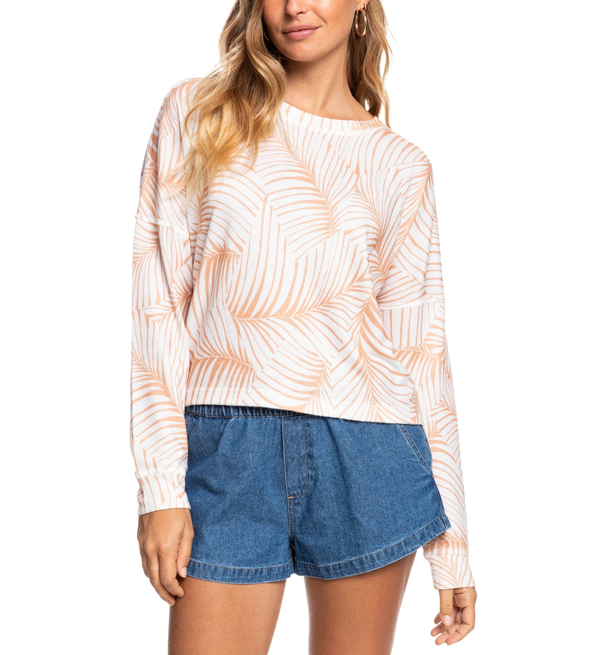 Juniors' Current Mood Printed Crew Top