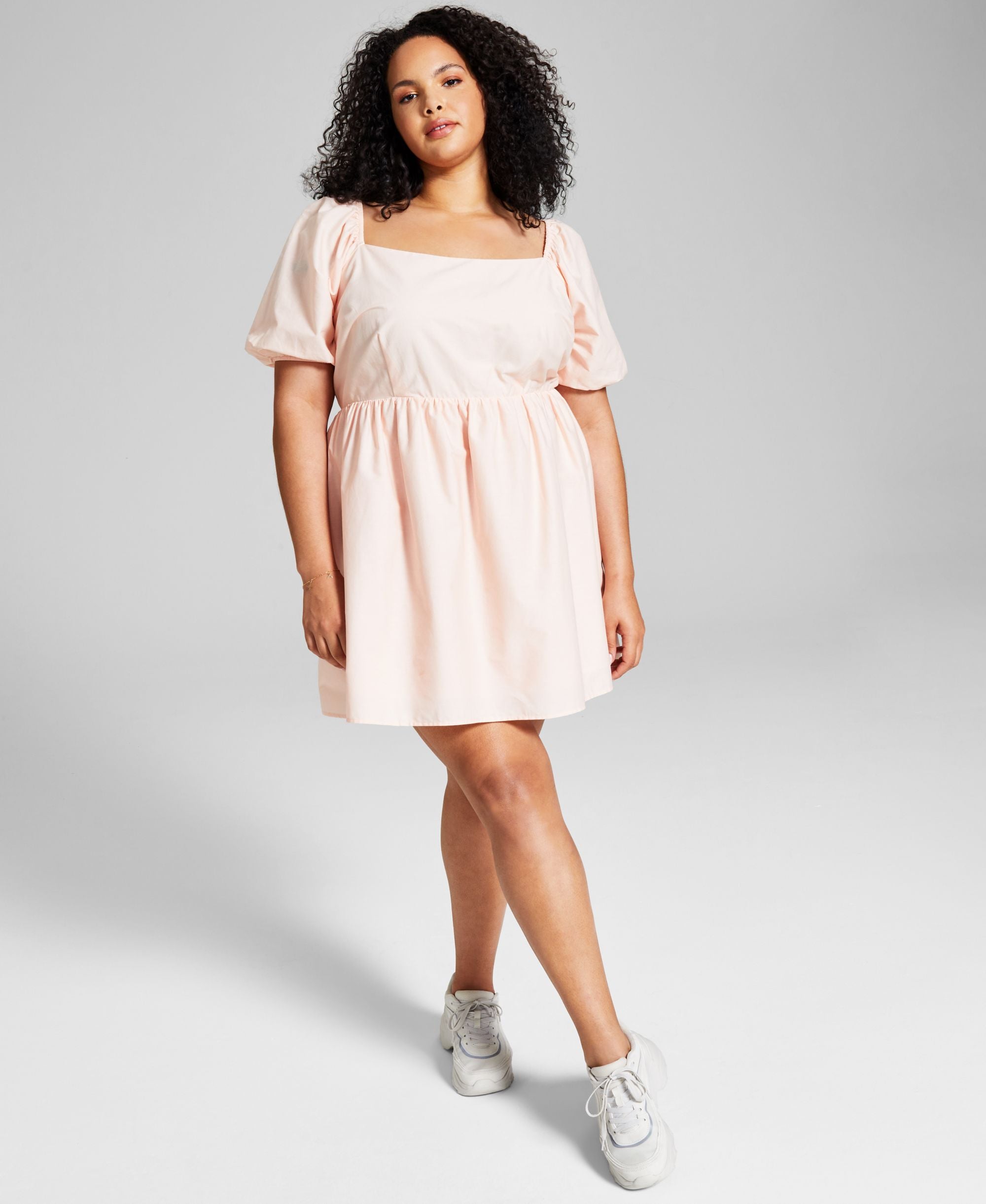 Now This Trendy Plus Size Cotton Babydoll Dress