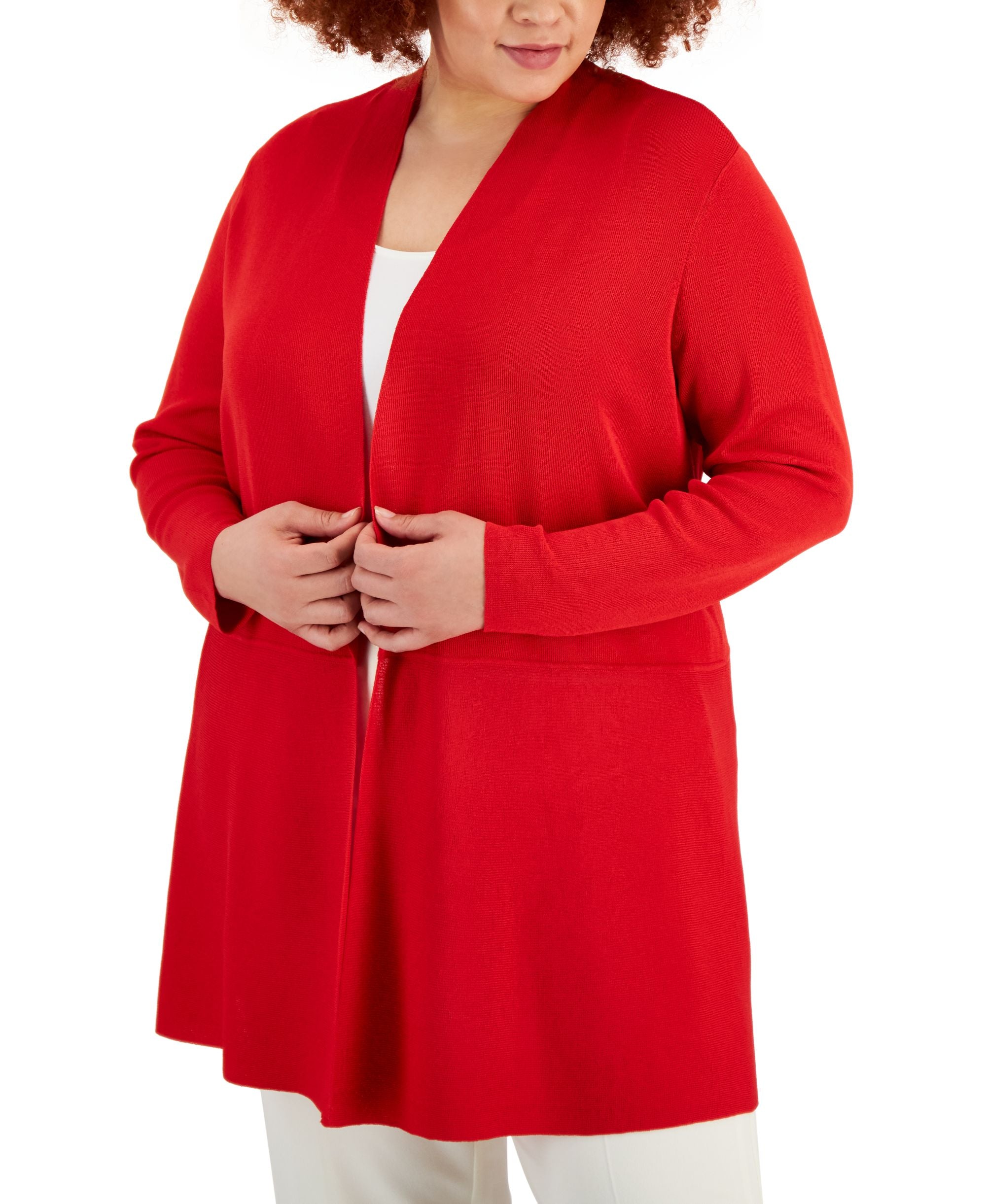 Plus Size Monterey Open-Front Cardigan