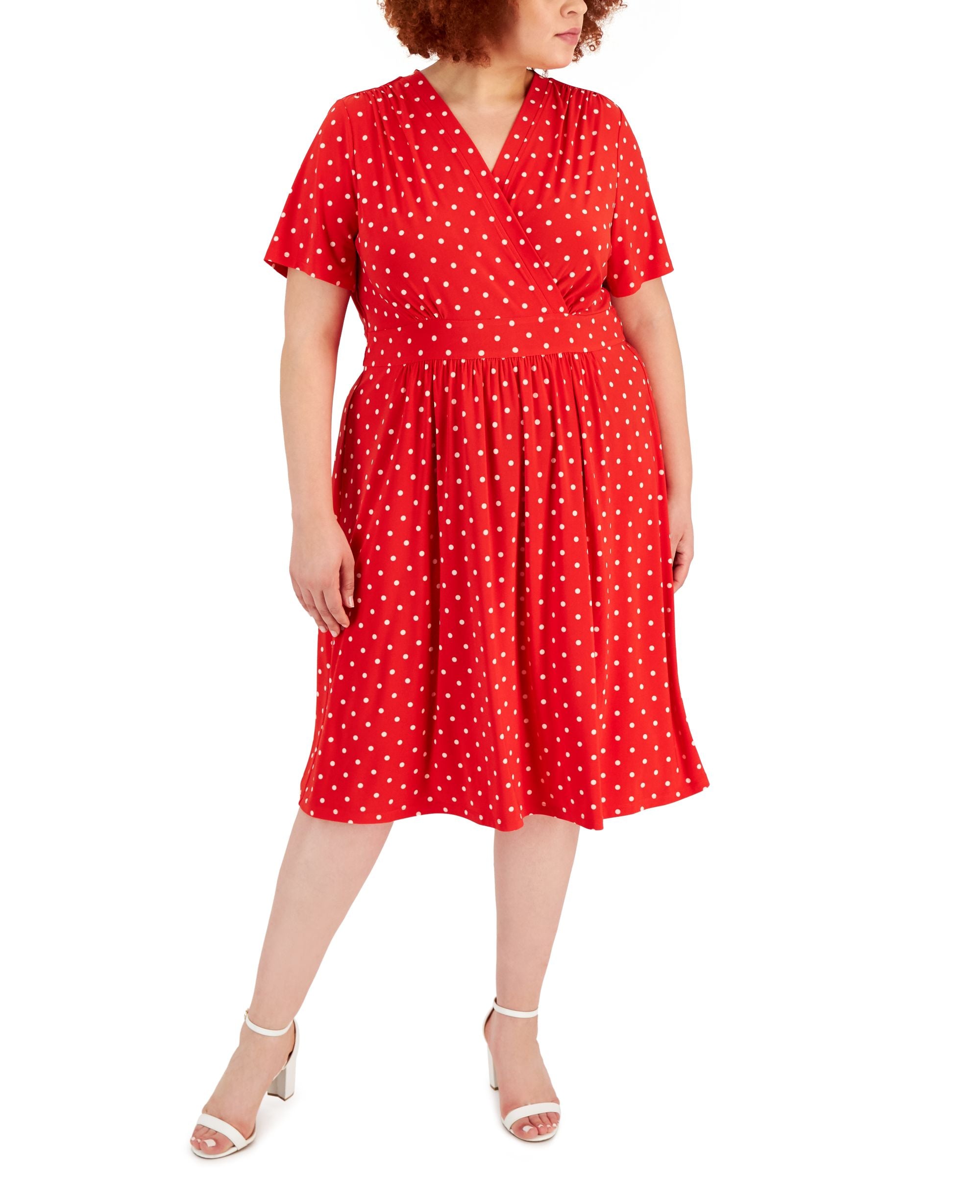 Anne Klein Plus Size Polka Dot Fit Flare Dress