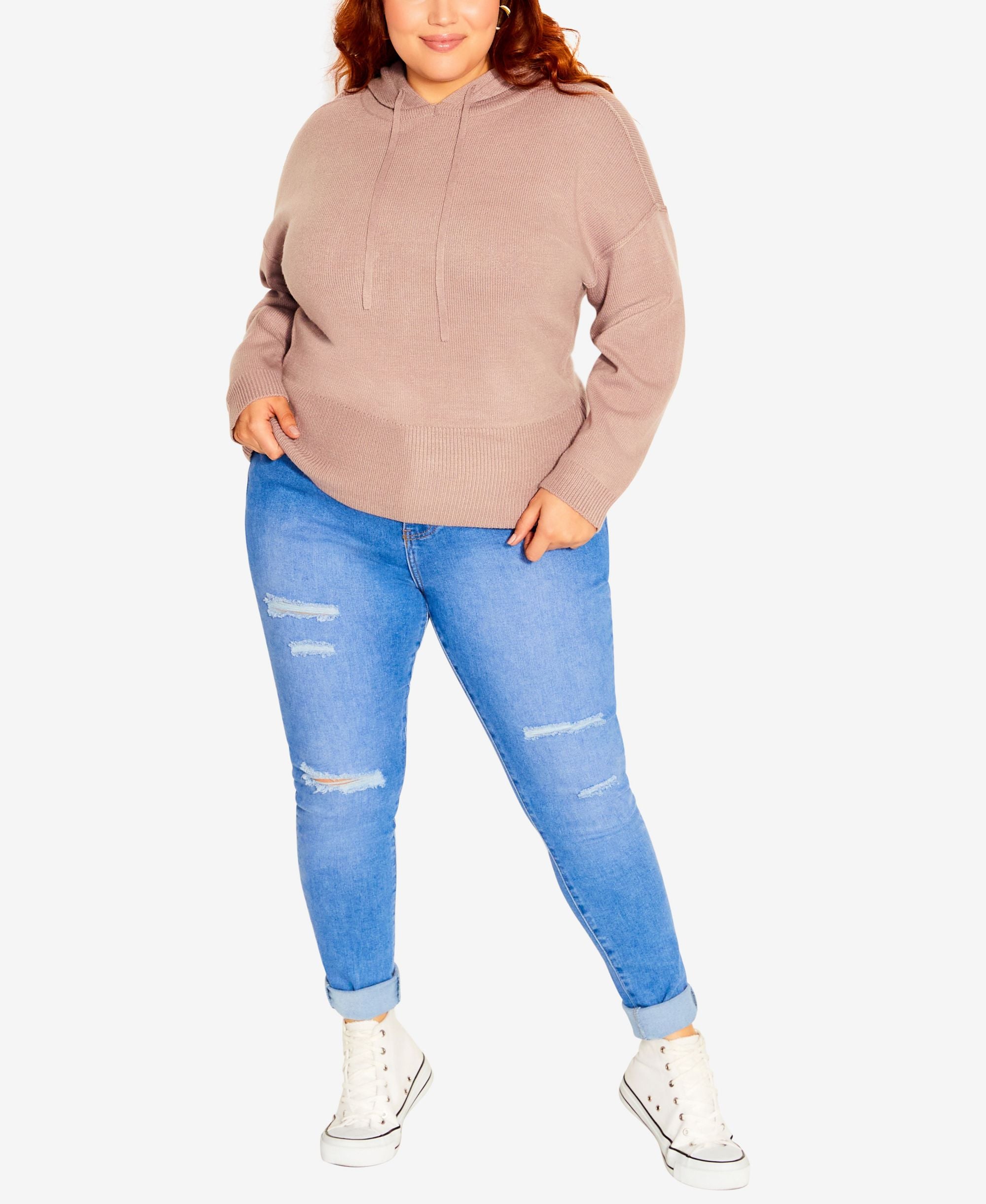 City Chic Cozy Hooded Sweater