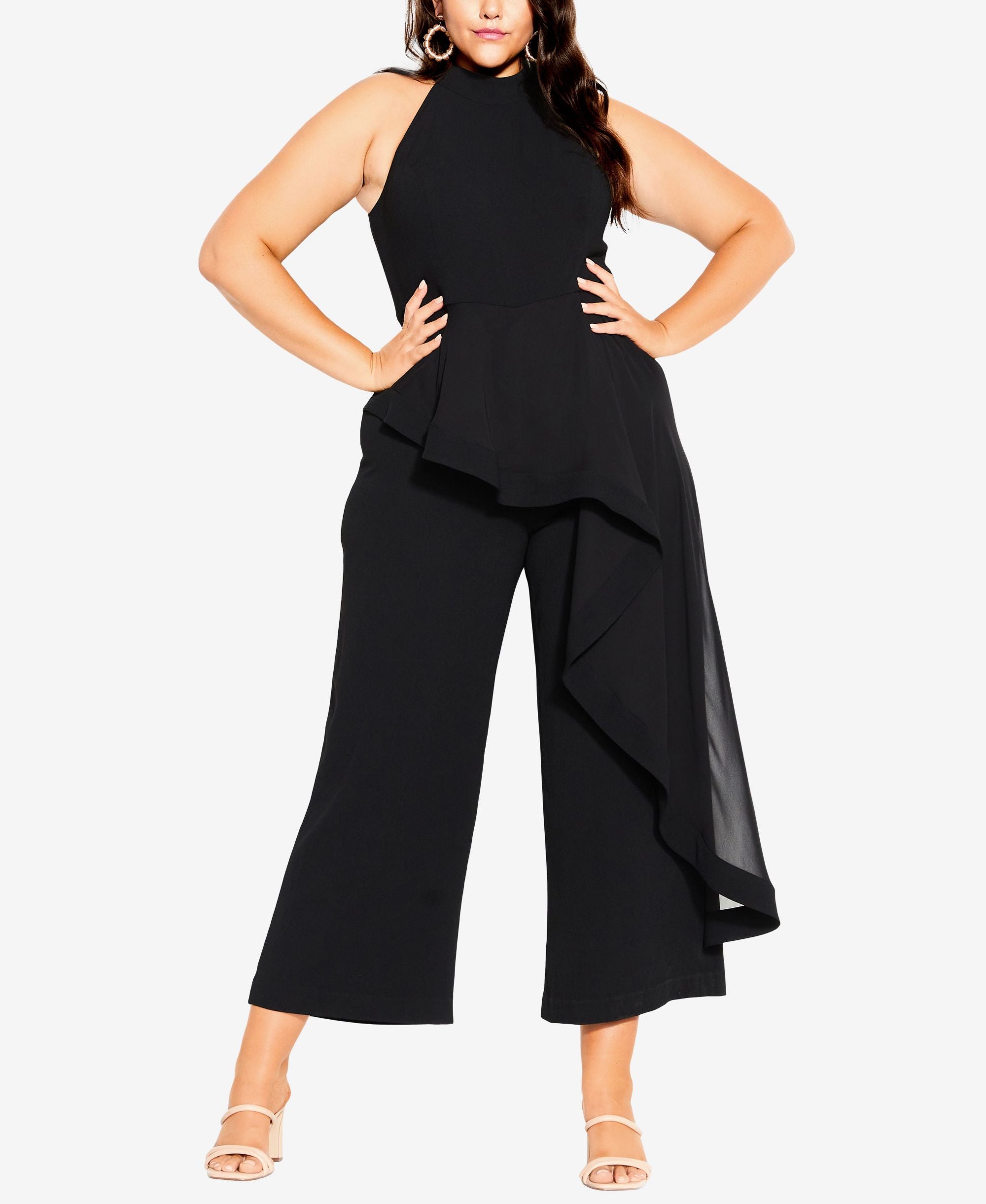 Trendy Plus Size Class Halter Jumpsuit