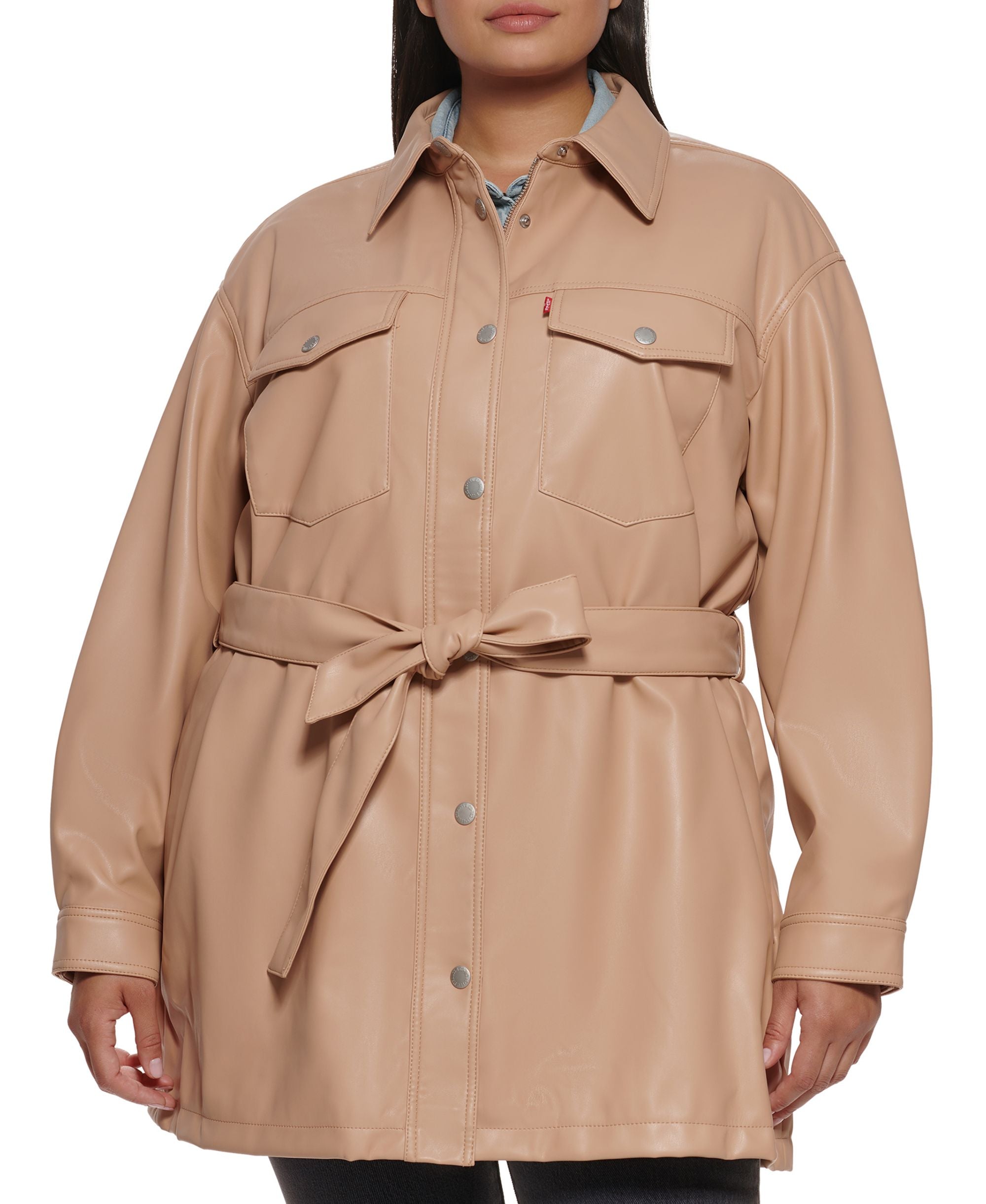 Trendy Plus Size Belted Jacket