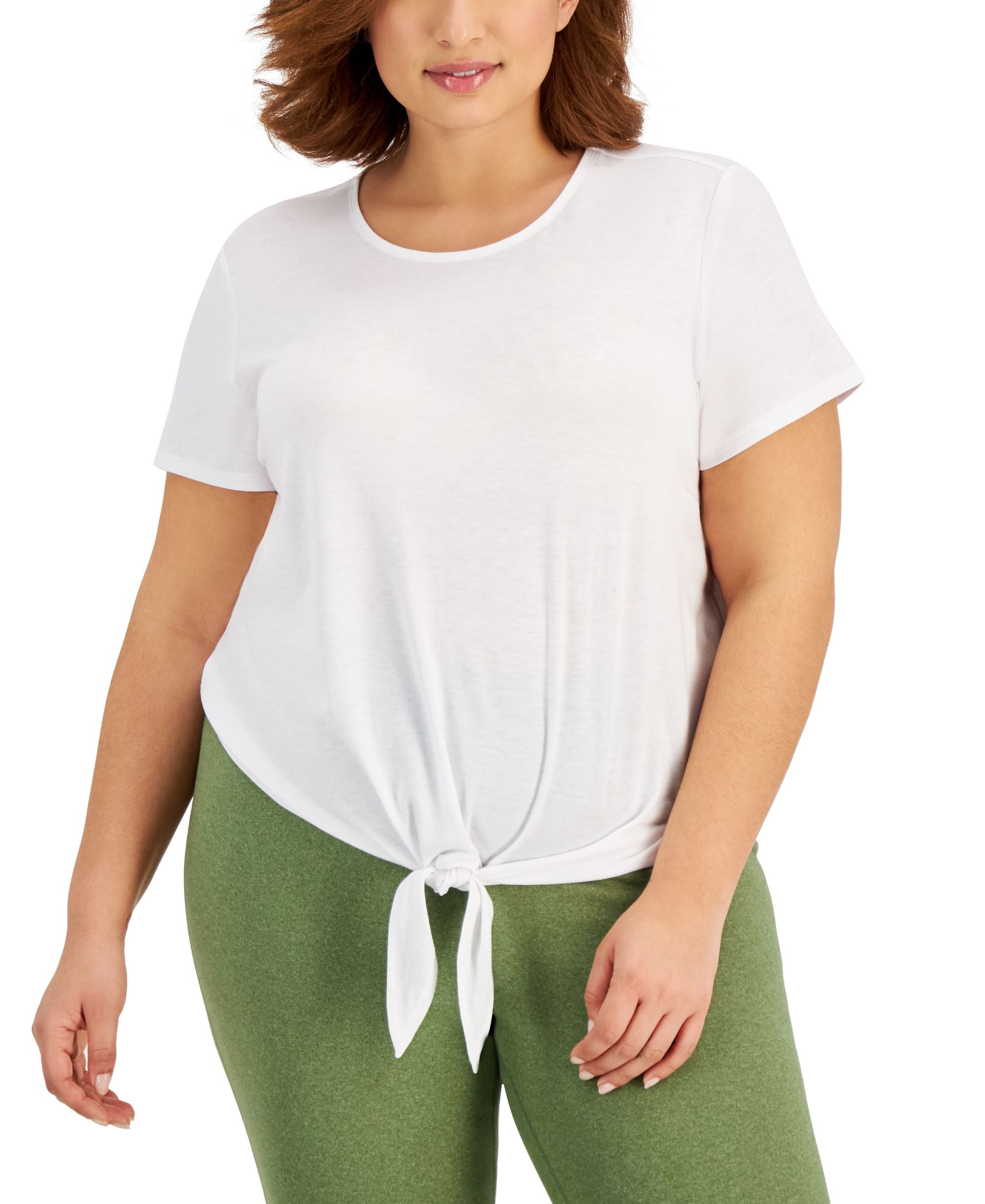 ID Ideology Plus Size Tie Front T-Shirt