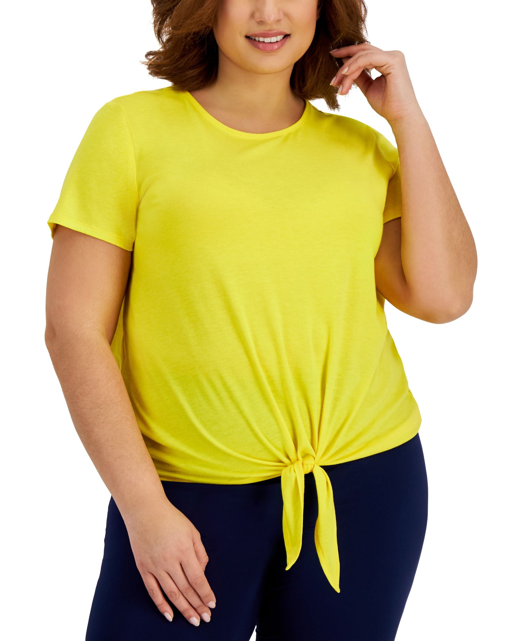 ID Ideology Plus Size Tie Front T-Shirt