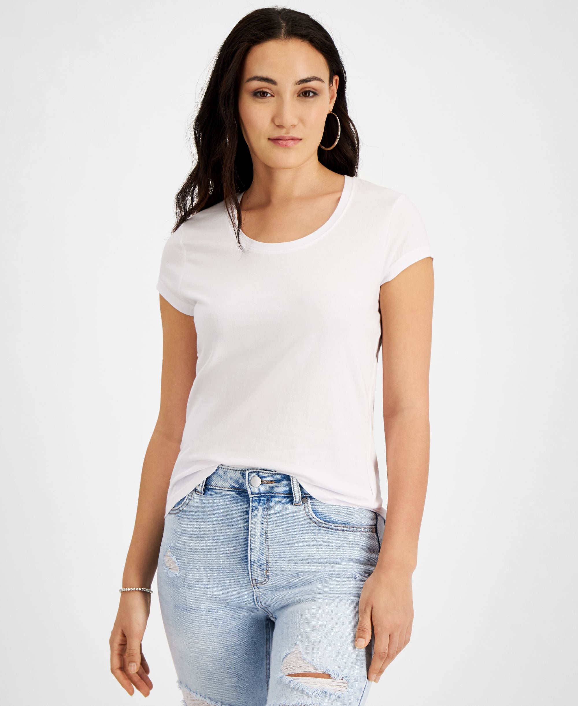 Jamie Layla Petite Scoop Neck Cap Sleeve T-Shirt