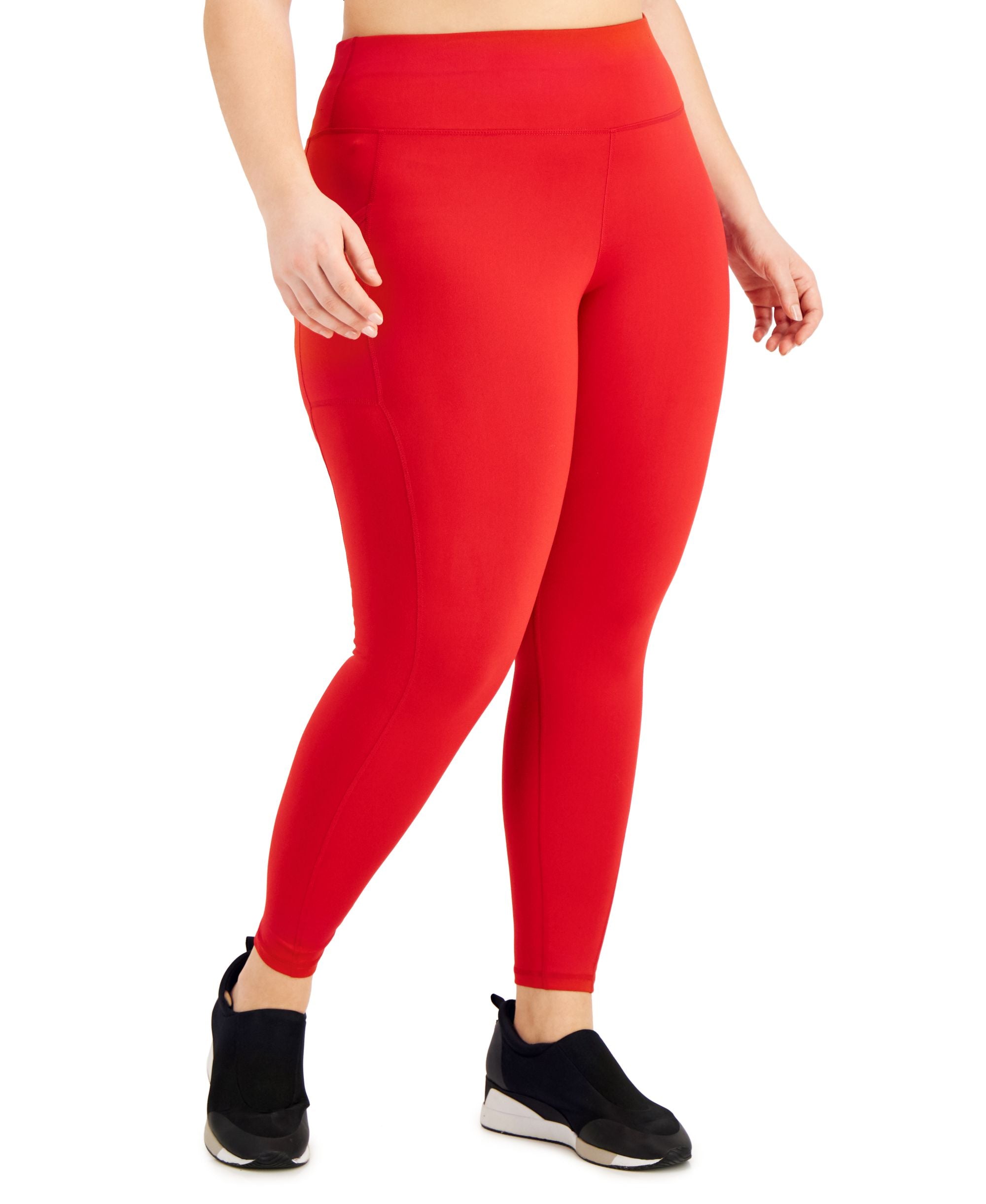 ID Ideology Womens Compression High Waist Side Pocket 7/8 Length Leggings In Reg Petites