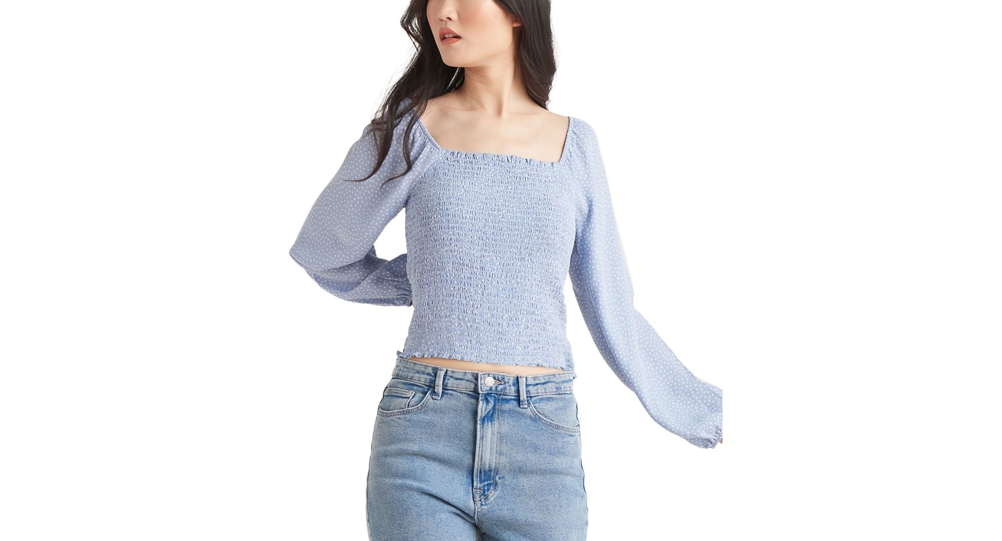 Black Tape Petite Smocked Top