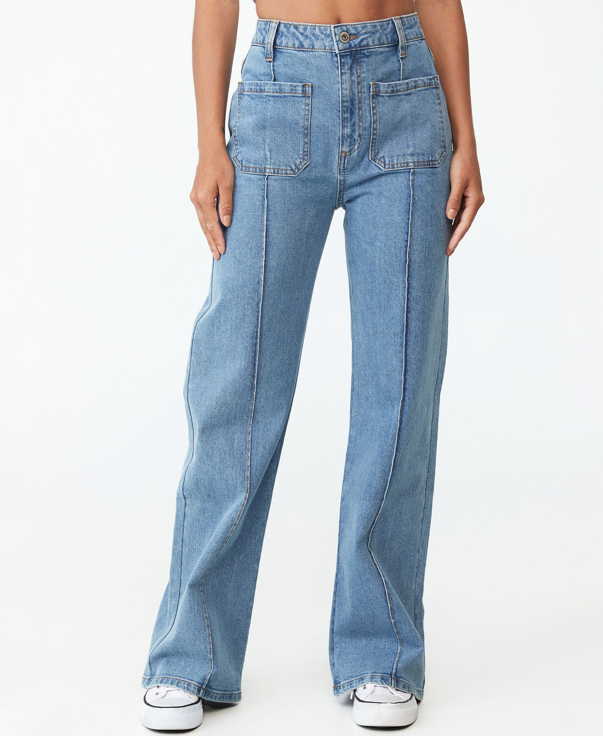 Cotton On Womens Pocket Flare Jeans