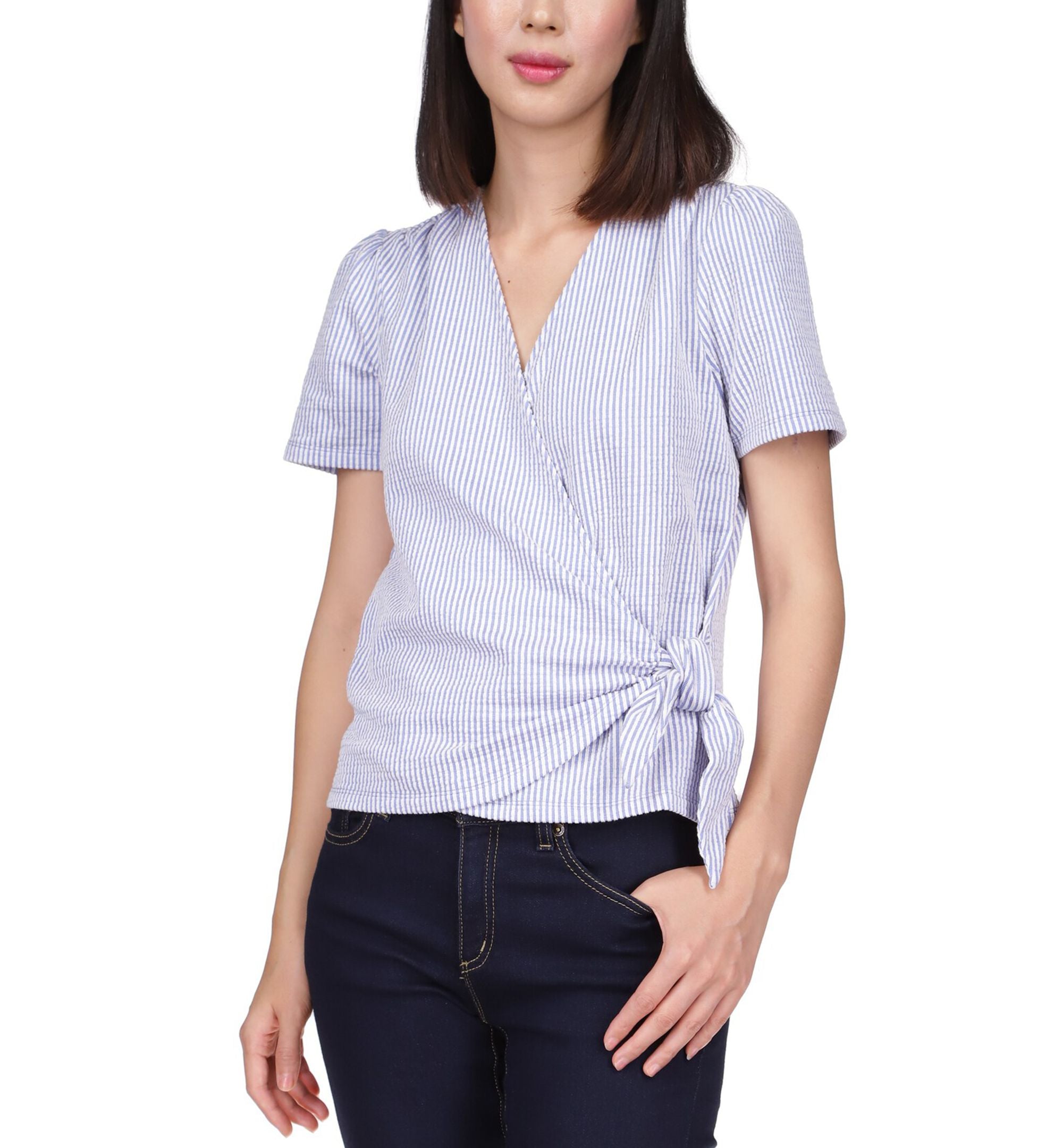 Michael Michael Kors Short Sleeve Wrap Top