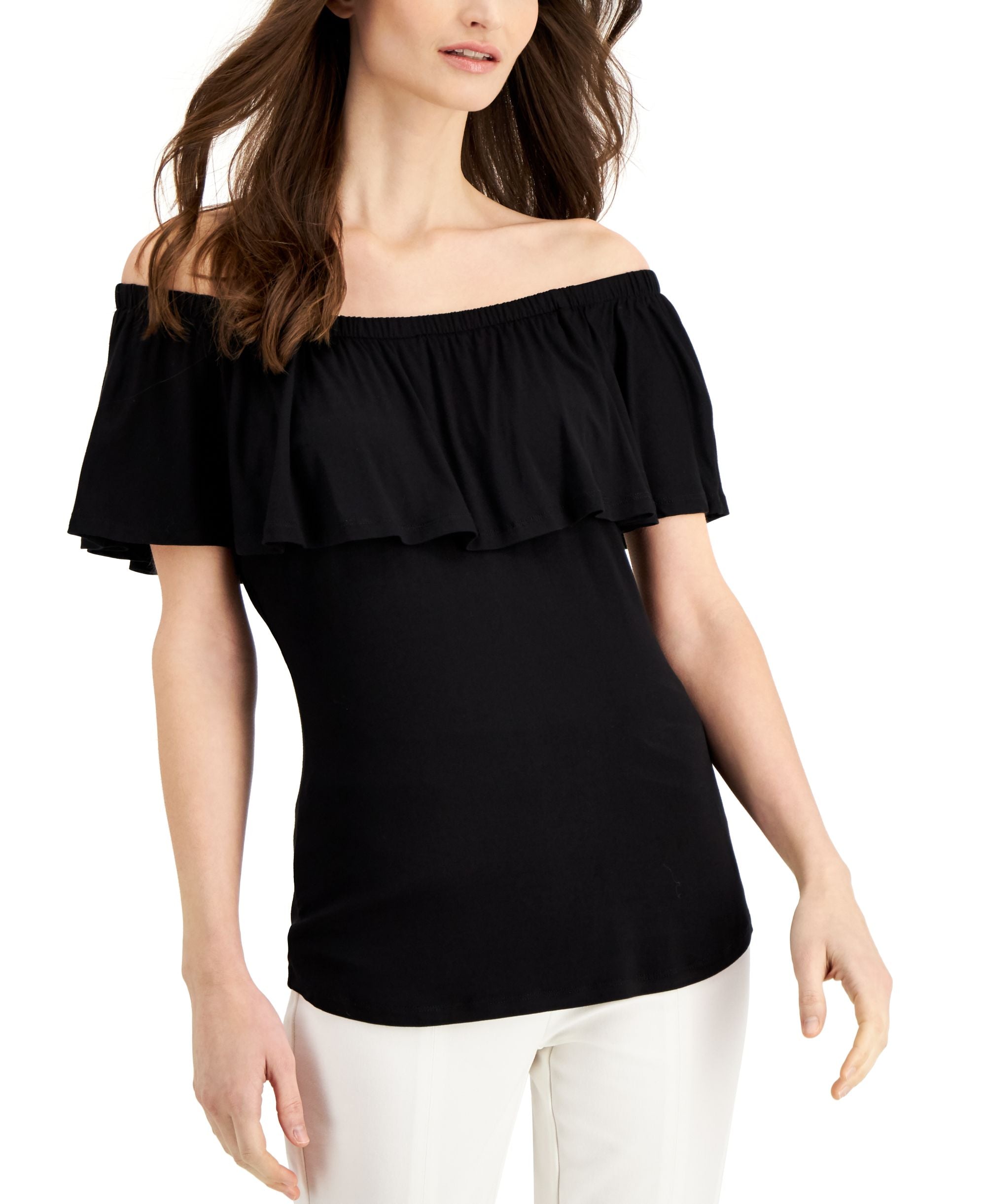 Donna Karan womens Peasant Top