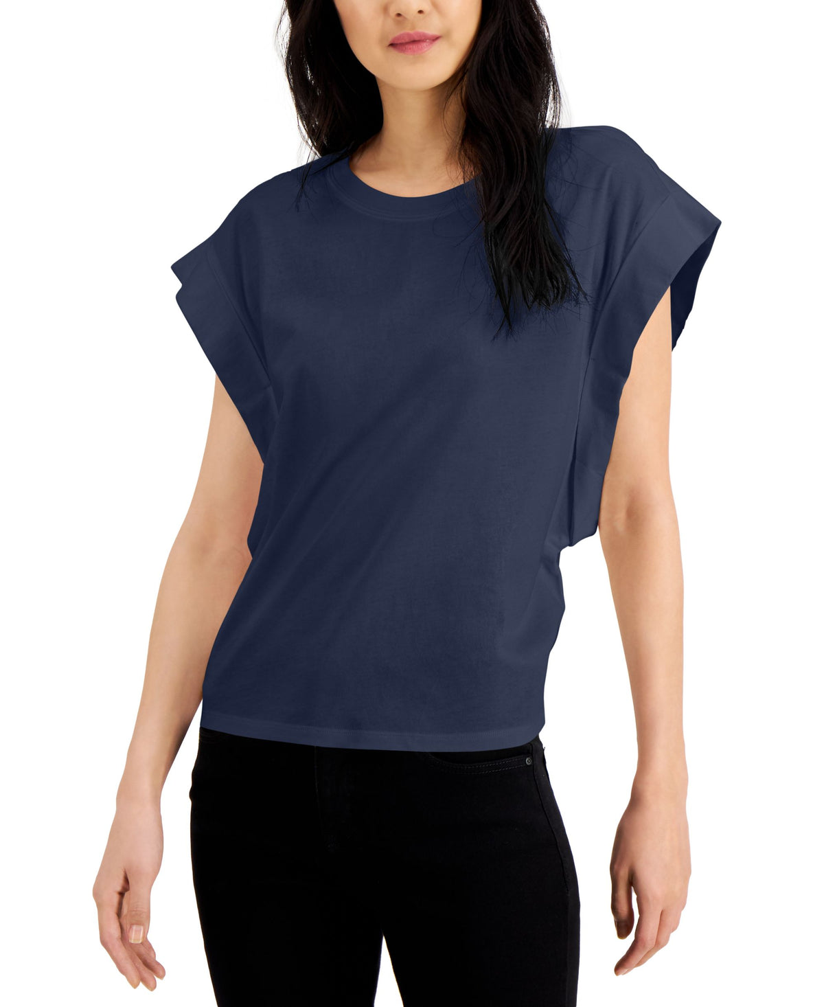 INC International Concepts Womens Rolled Sleeve T-Shirt