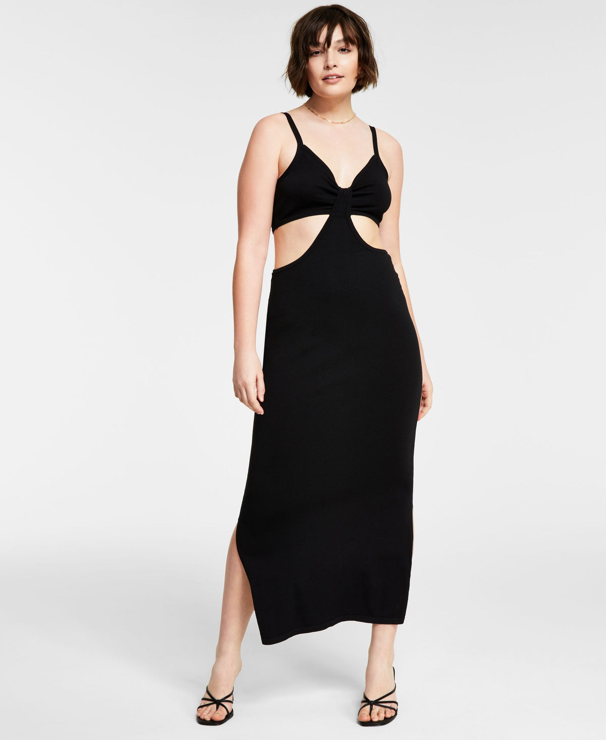 Bar III Womens Cutout Sweater Dress