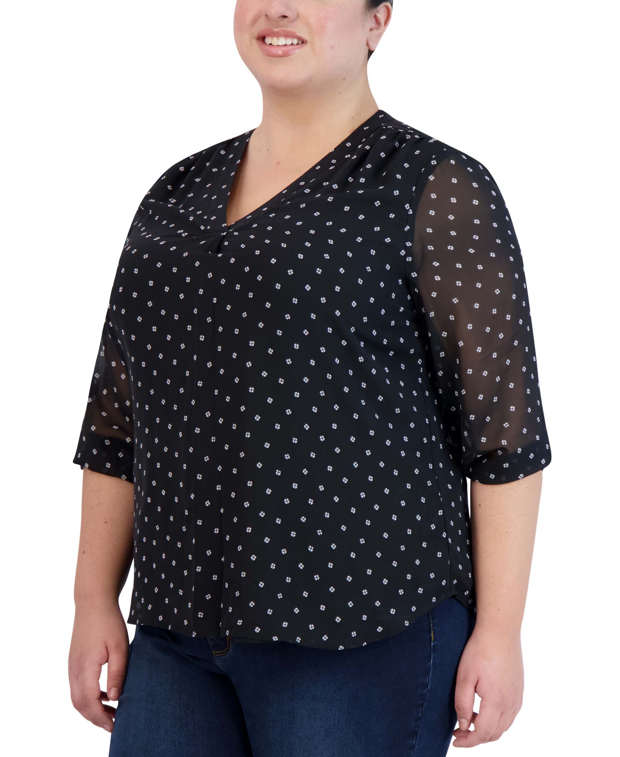 Jones New York Plus Size Pleat Front Tunic