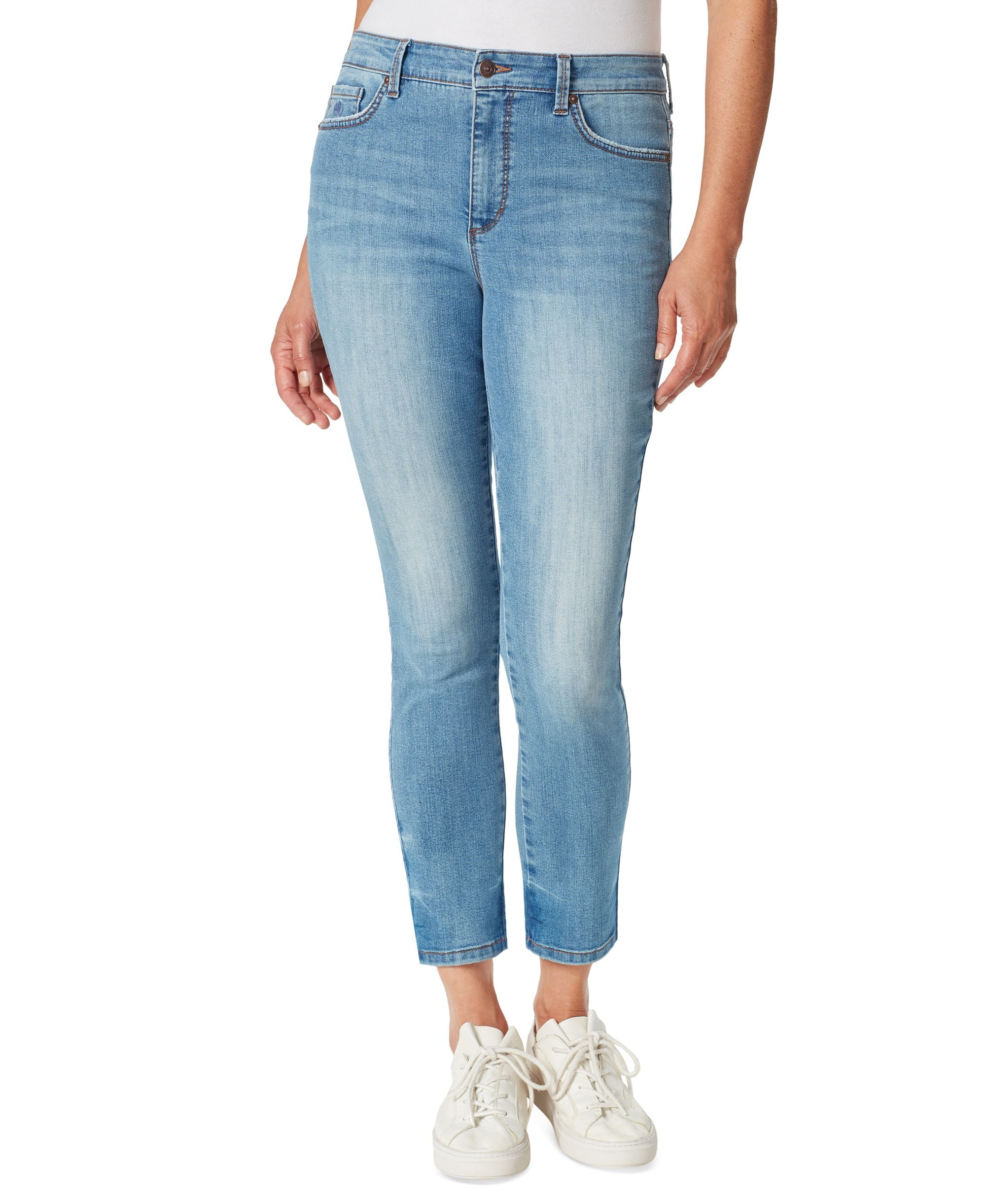 Gloria Vanderbilt Womens Textured High Rise Ankle Jeans