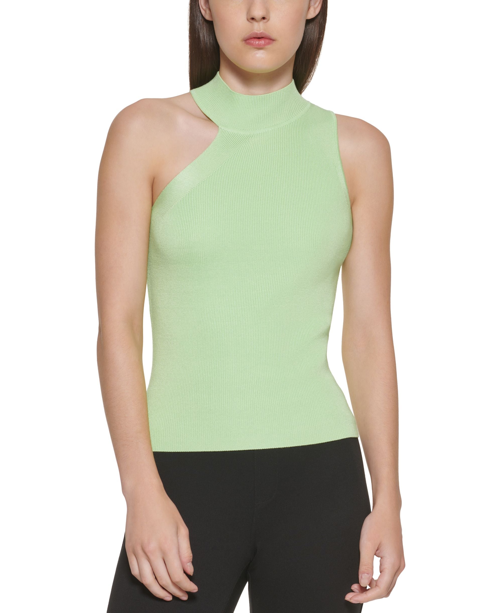 DKNY Asymmetrical Mock Neck Sweater