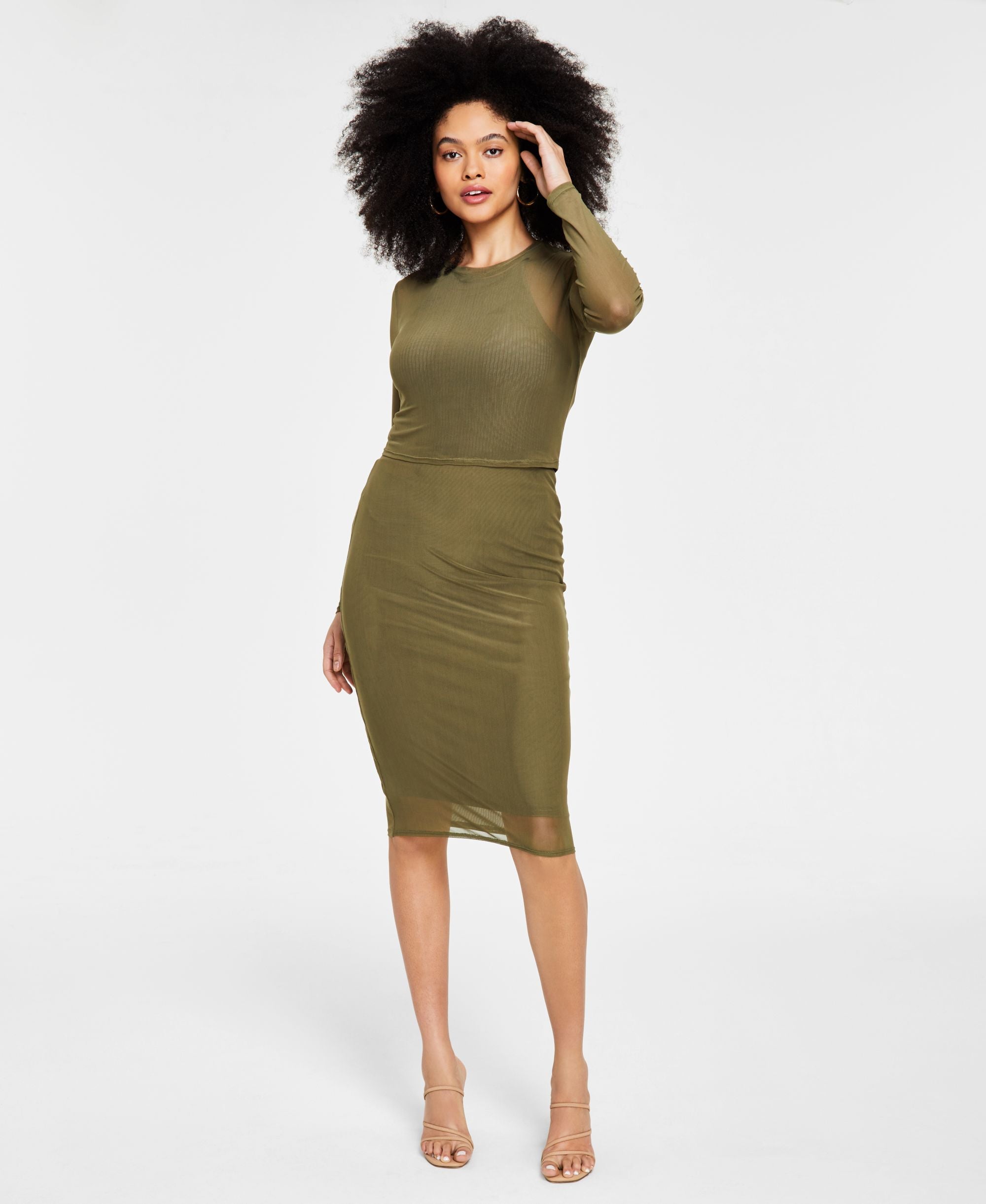 Bar III Womens Mesh Top