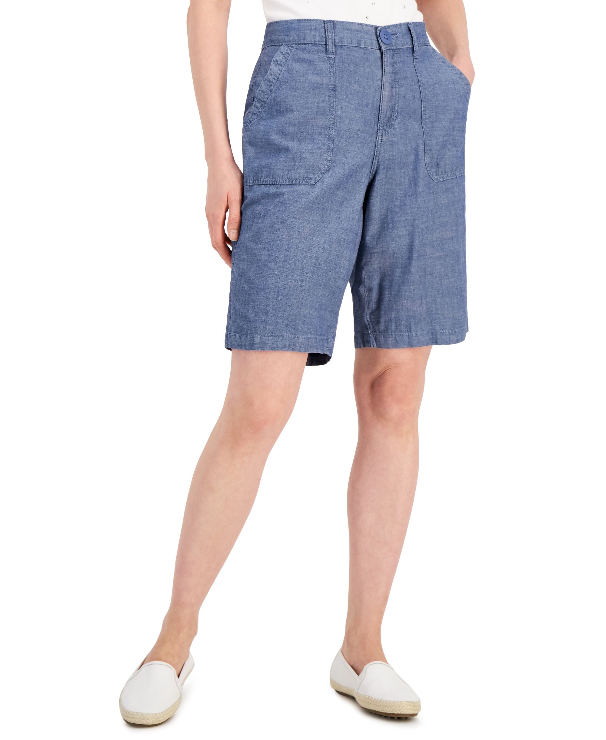 Karen Scott Womens Cotton Shorts