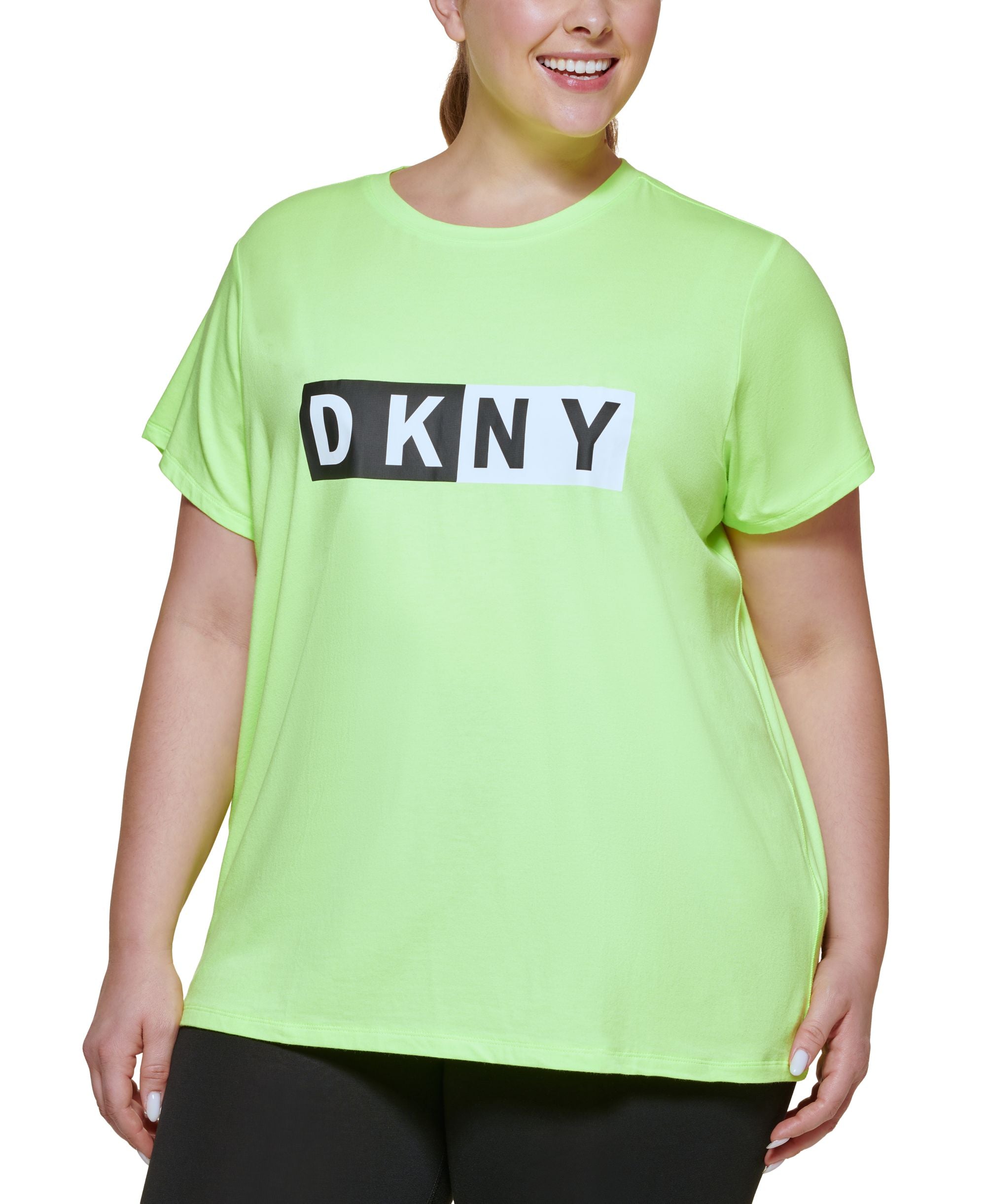 DKNY Plus Size Two Tone Logo Graphic T-Shirt