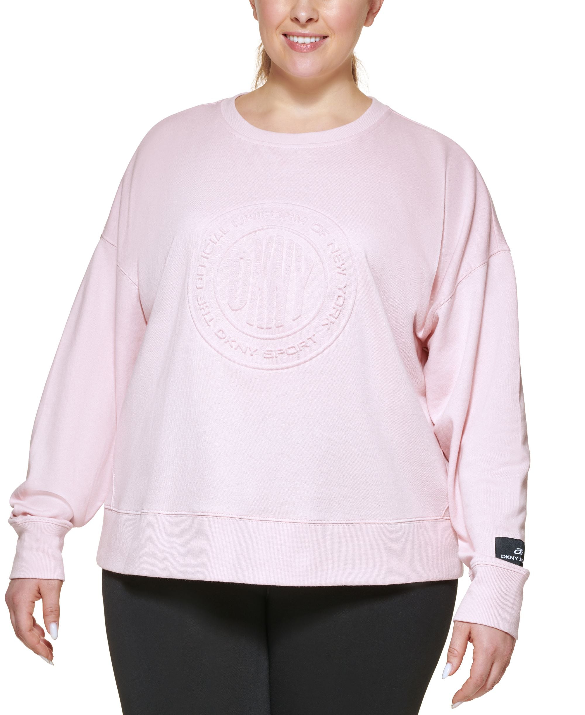 DKNY Plus Size Embossed Medallion Sweatshirt