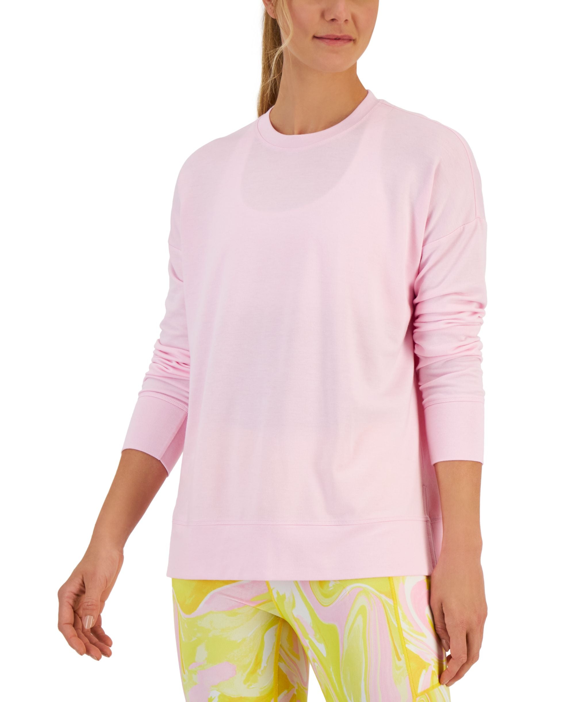 ID Ideology Womens Active Solid Crewneck Top