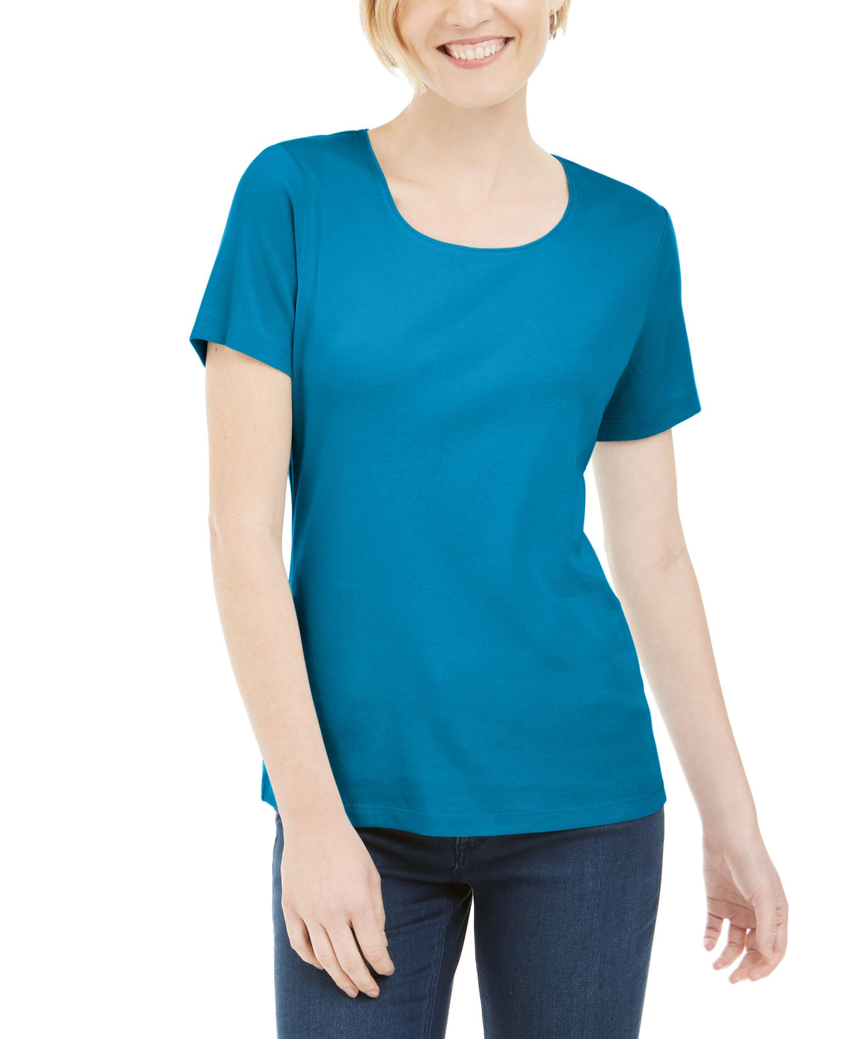 Short Sleeve Scoop Neck Top
