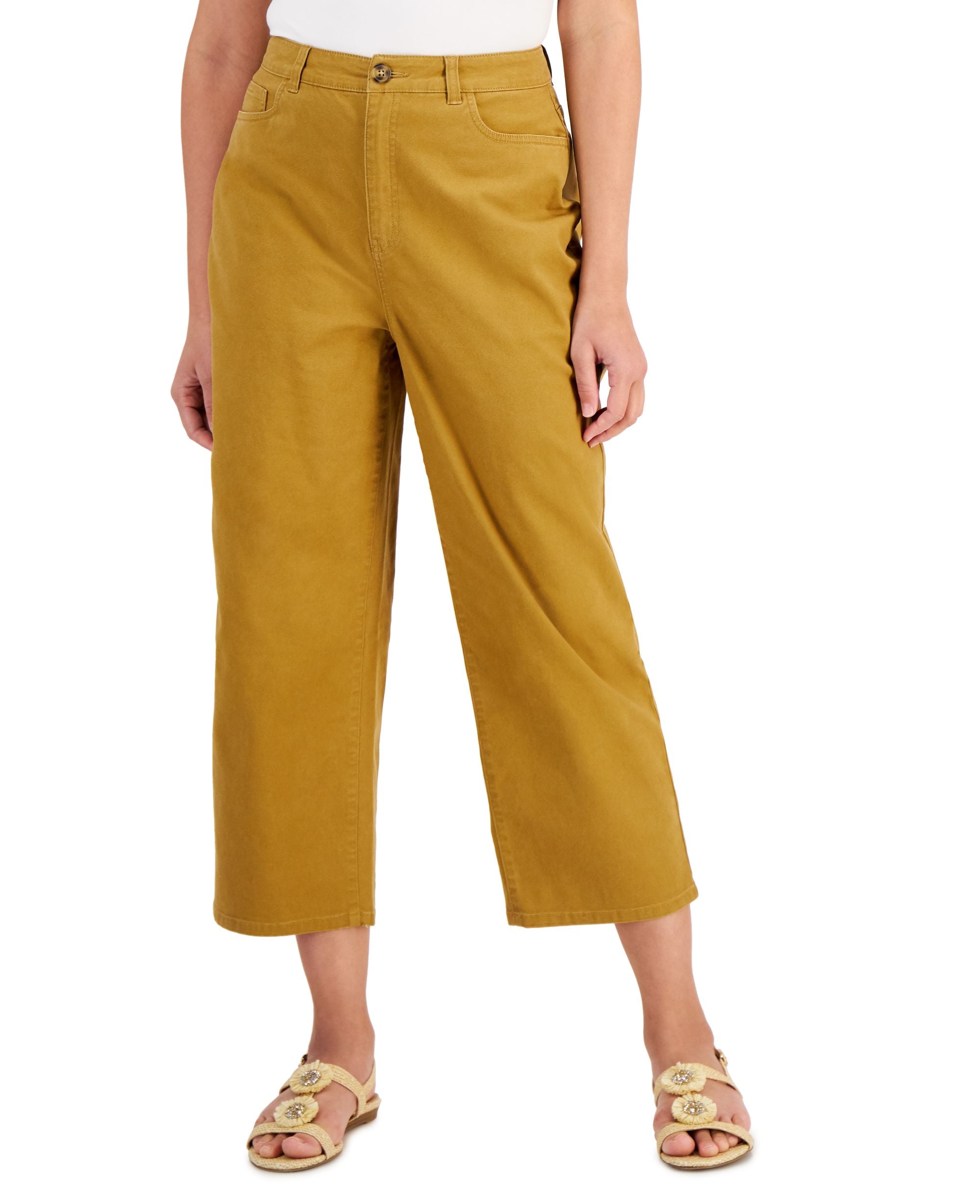 Style & Co Womens Wide Leg Cropped Pants