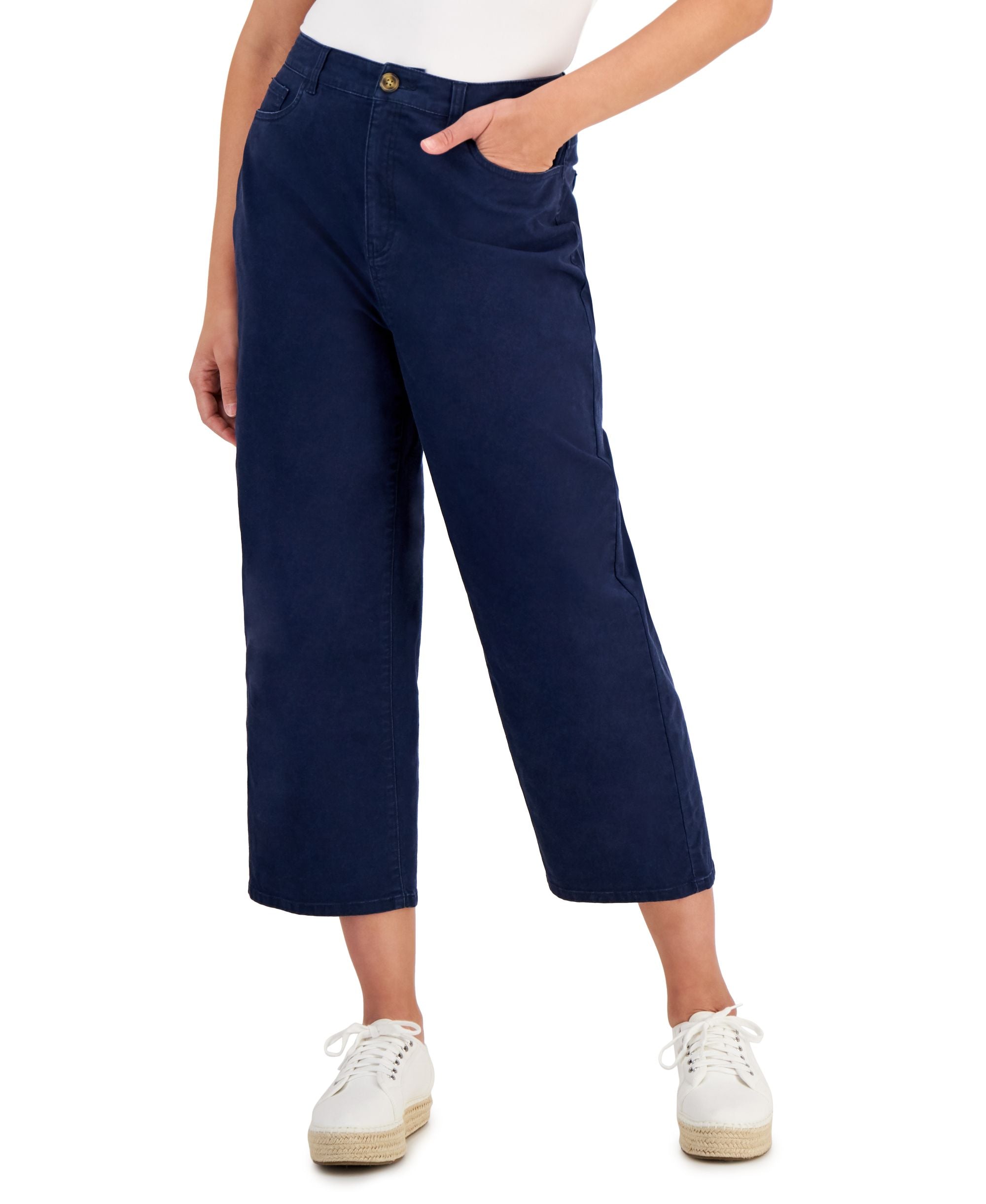 Style & Co Womens Wide Leg Cropped Pants