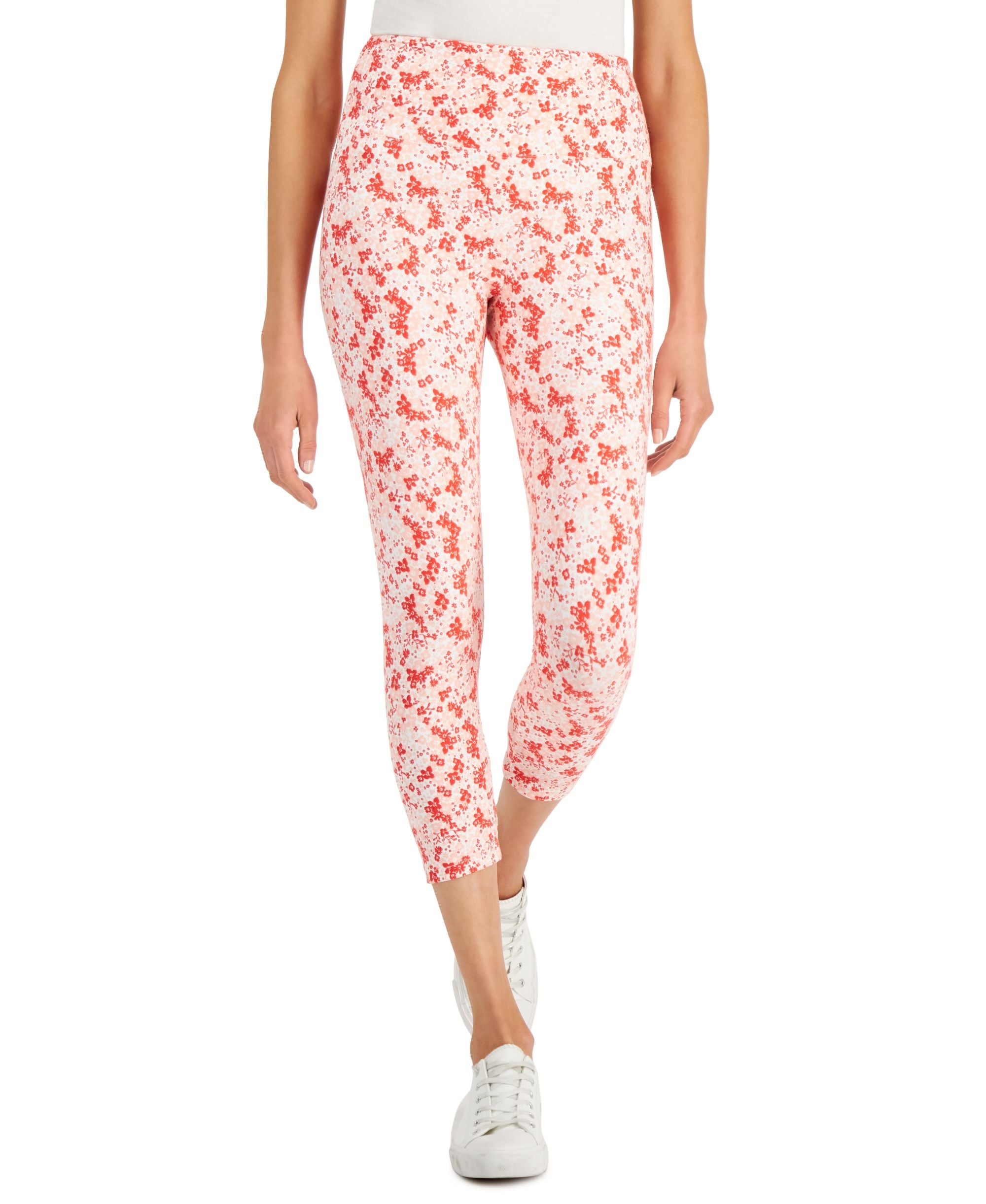 Style & Co Floral Print High Rise Capri Leggings
