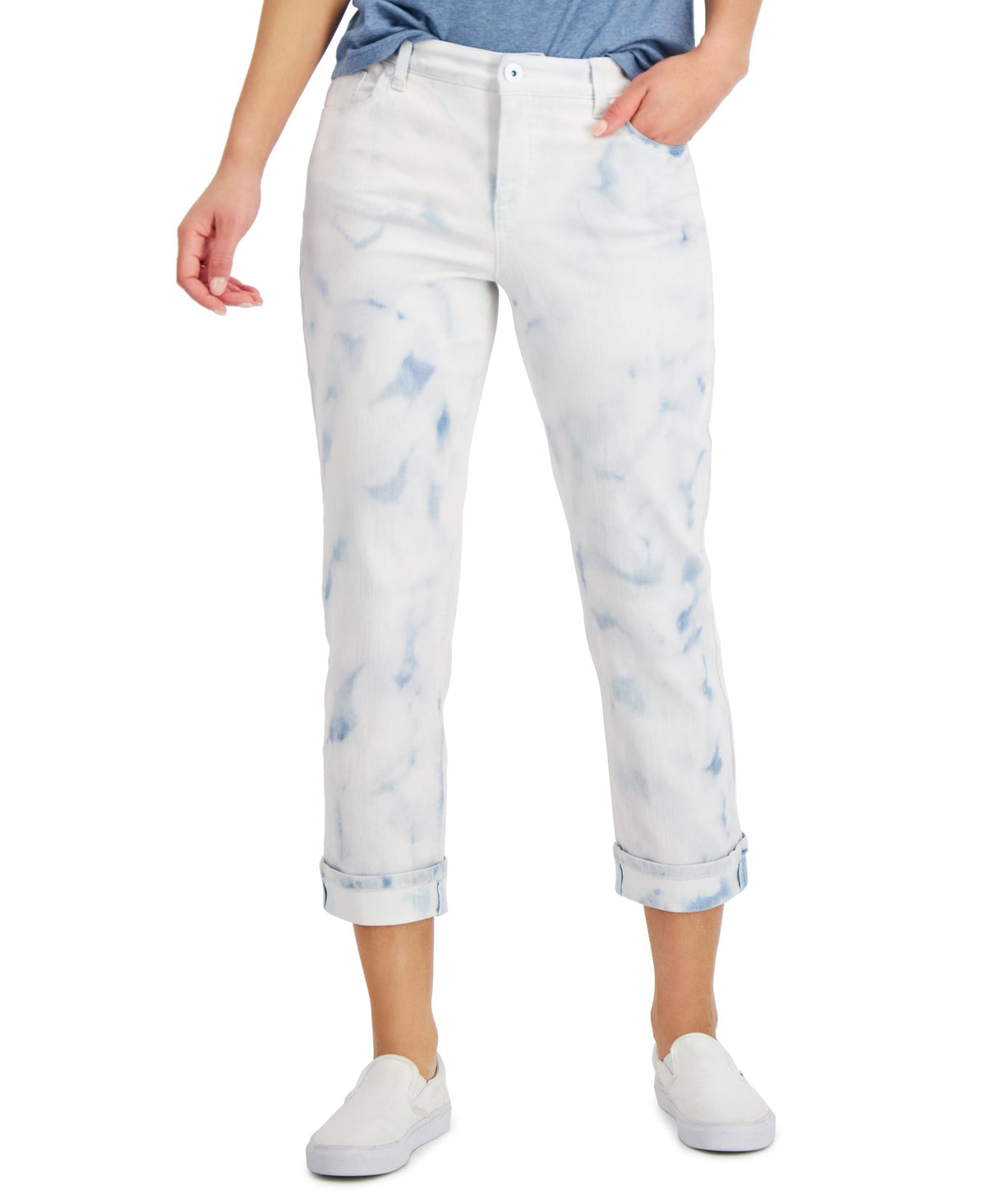 Curvy Cuffed Capri Jeans