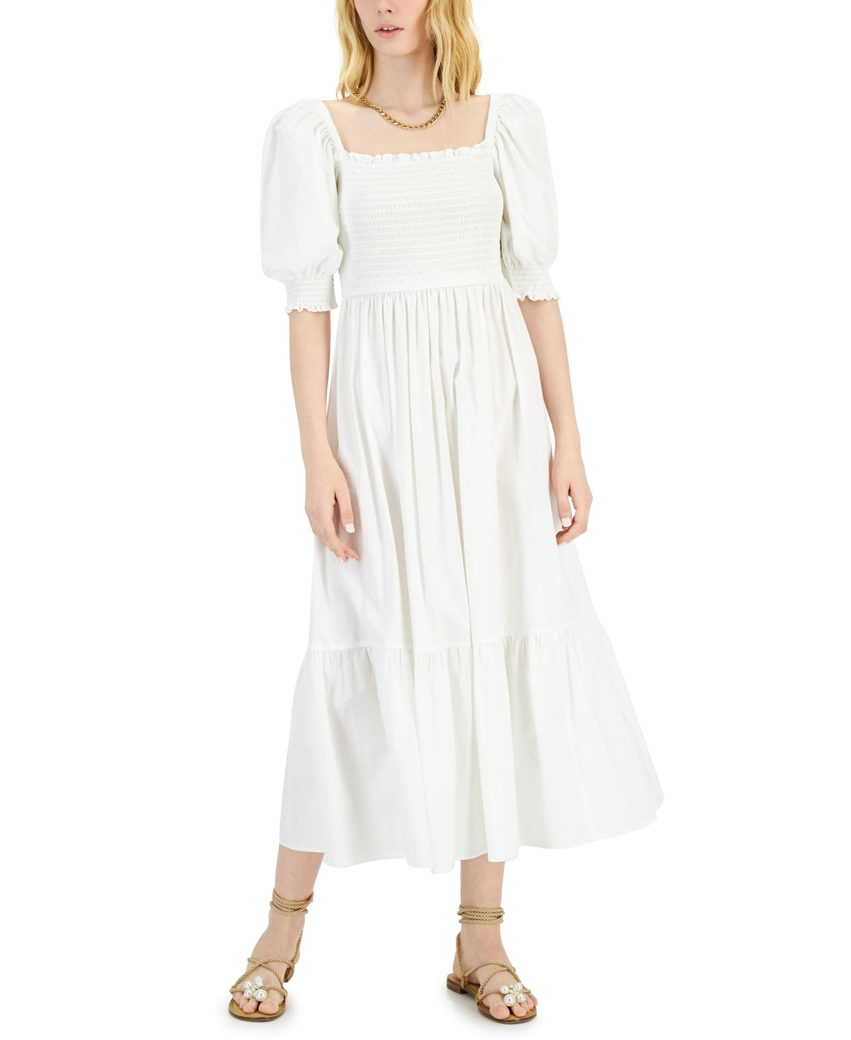 INC International Concepts Smock Puff Sleeve Dress