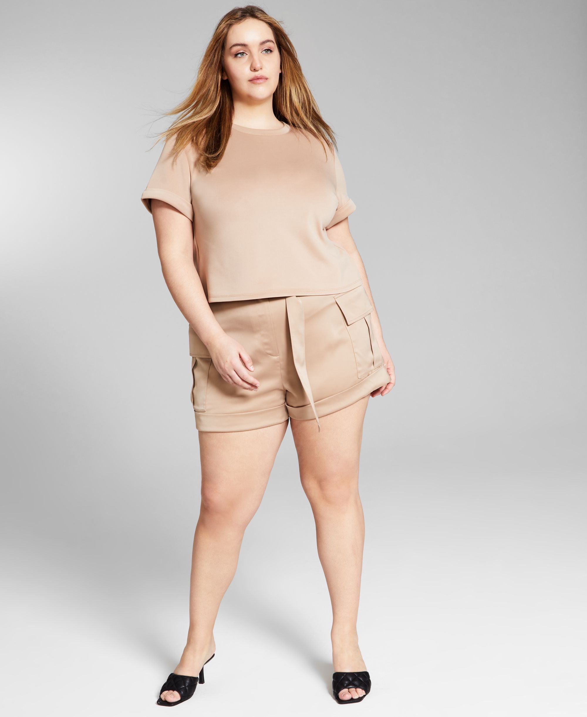 Jeannie Mai X Inc Plus Size Utility Shorts
