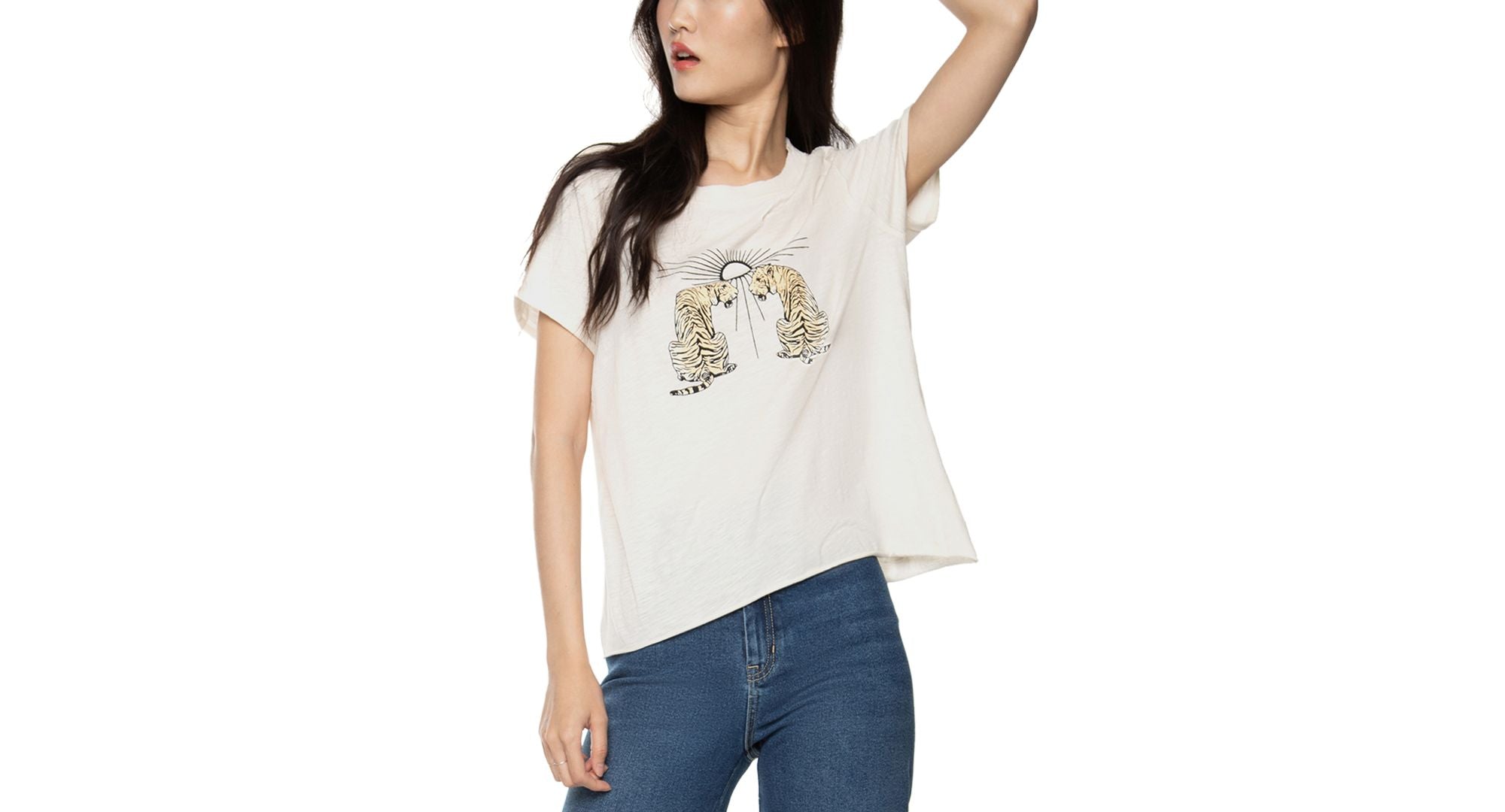 Black Tape Cotton Graphic Print T-Shirt